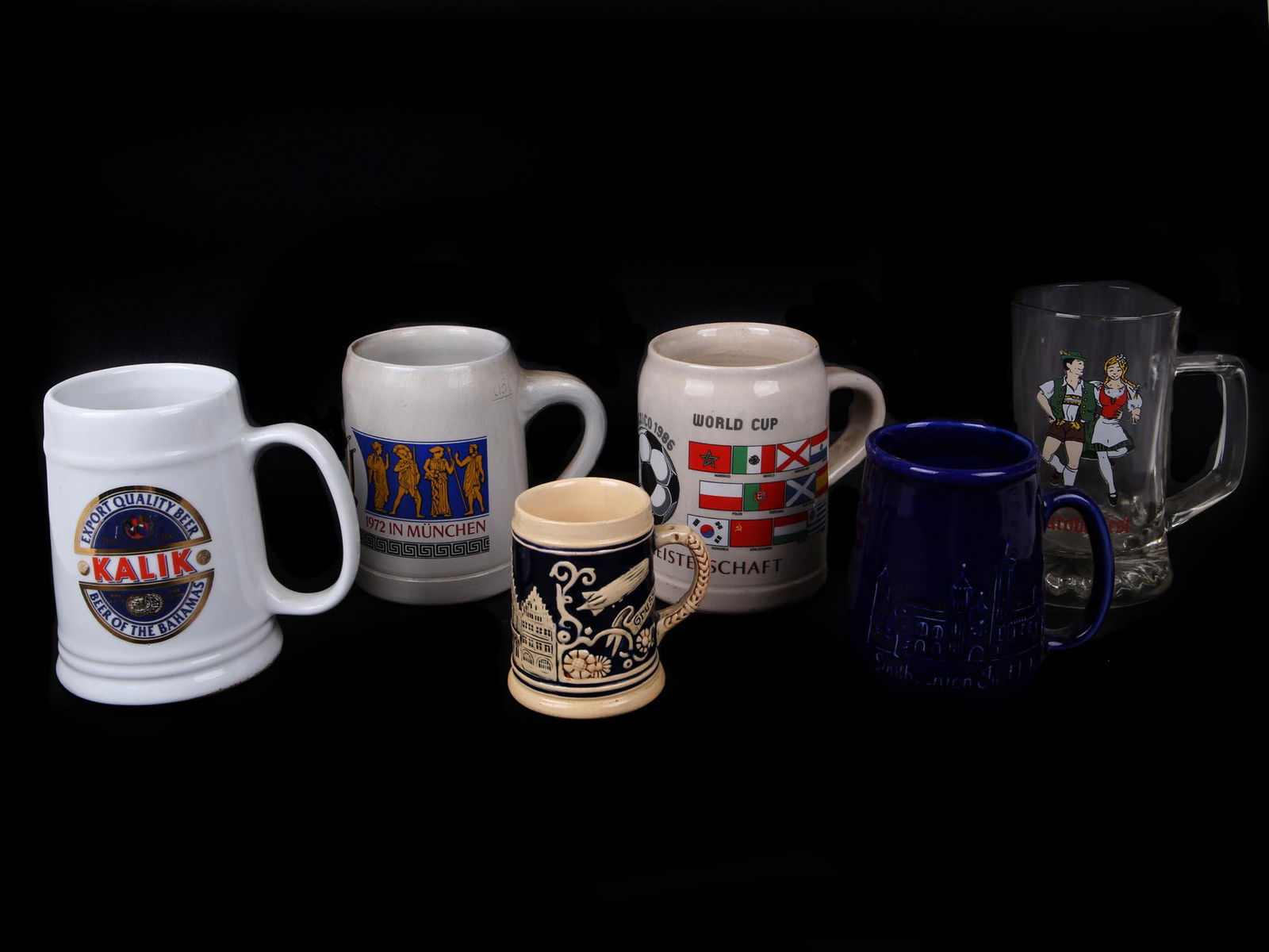 VINTAGE SIX TANKARD BEER MUG COLLECTION (1 of 9)