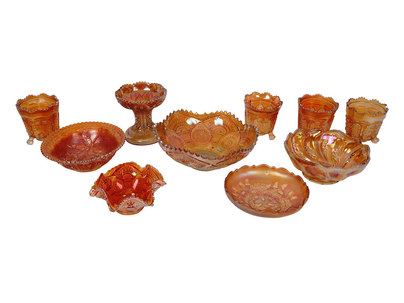 FENTON IMPERIAL MARIGOLD CARNIVAL GLASS TABLEWARE (1 of 11)