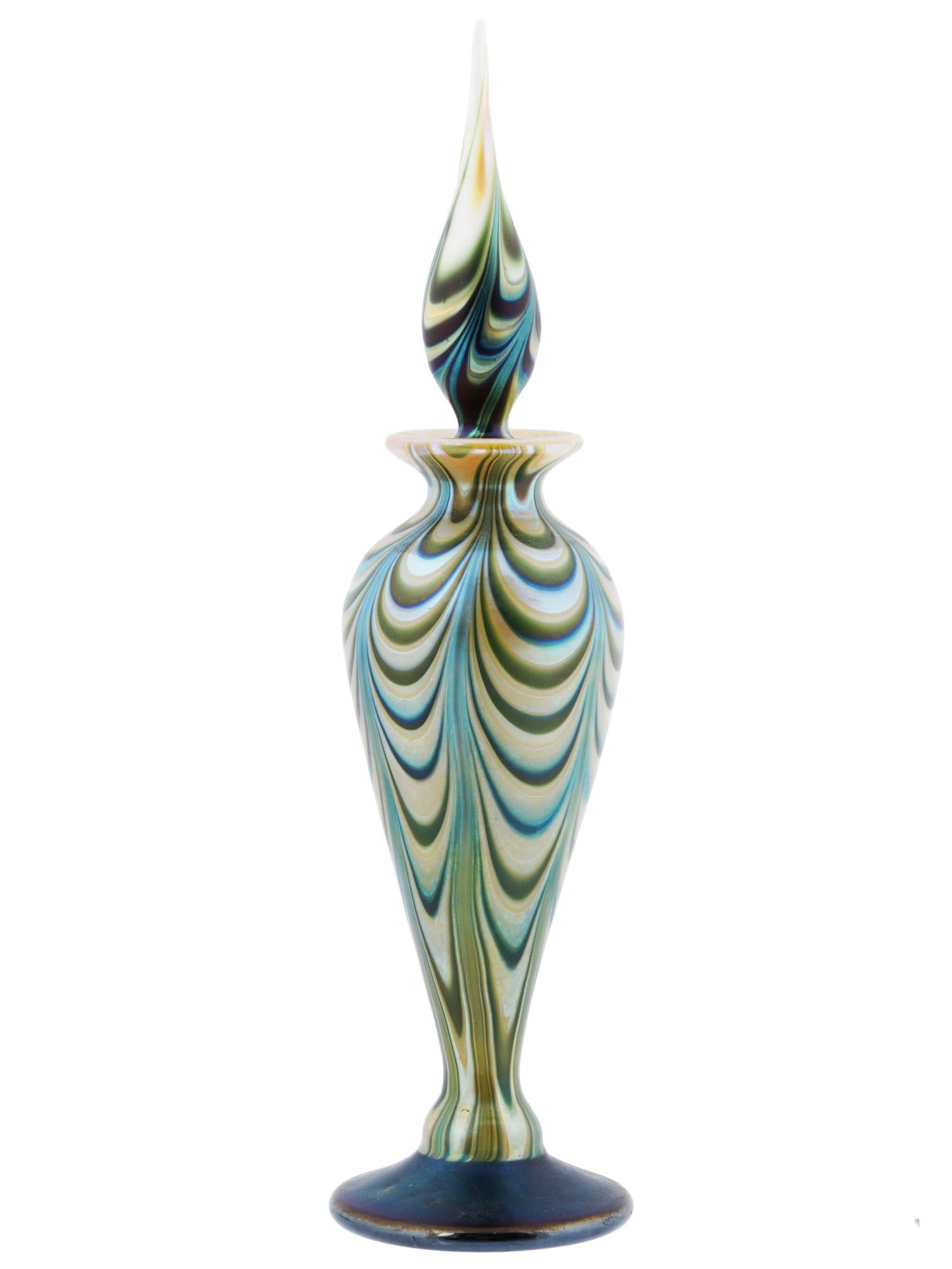 1998 LUNDBERG ART GLASS PERFUME BOTTLE W STOPPER (1 of 4)