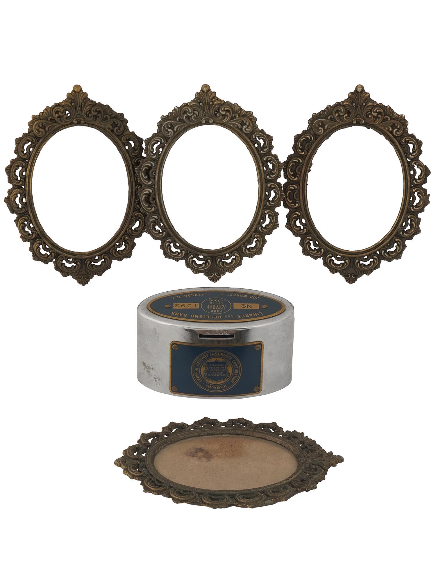 COLLECTION OF FOUR GILT BRONZE FRAMES COIN BANK (1 of 5)