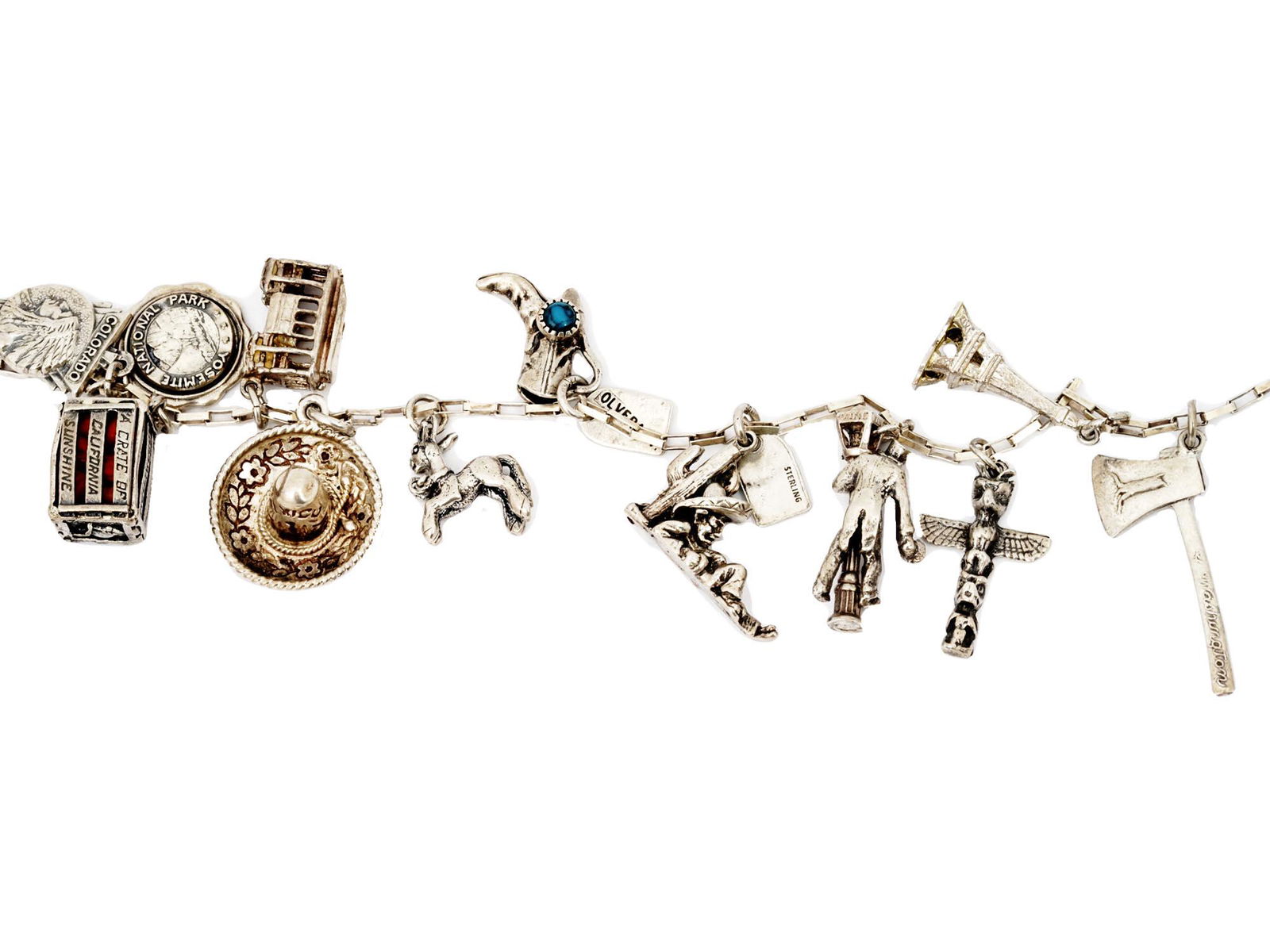 VINTAGE VIOR ITALY SILVER NECKLACE WITH PENDANTS (1 of 5)