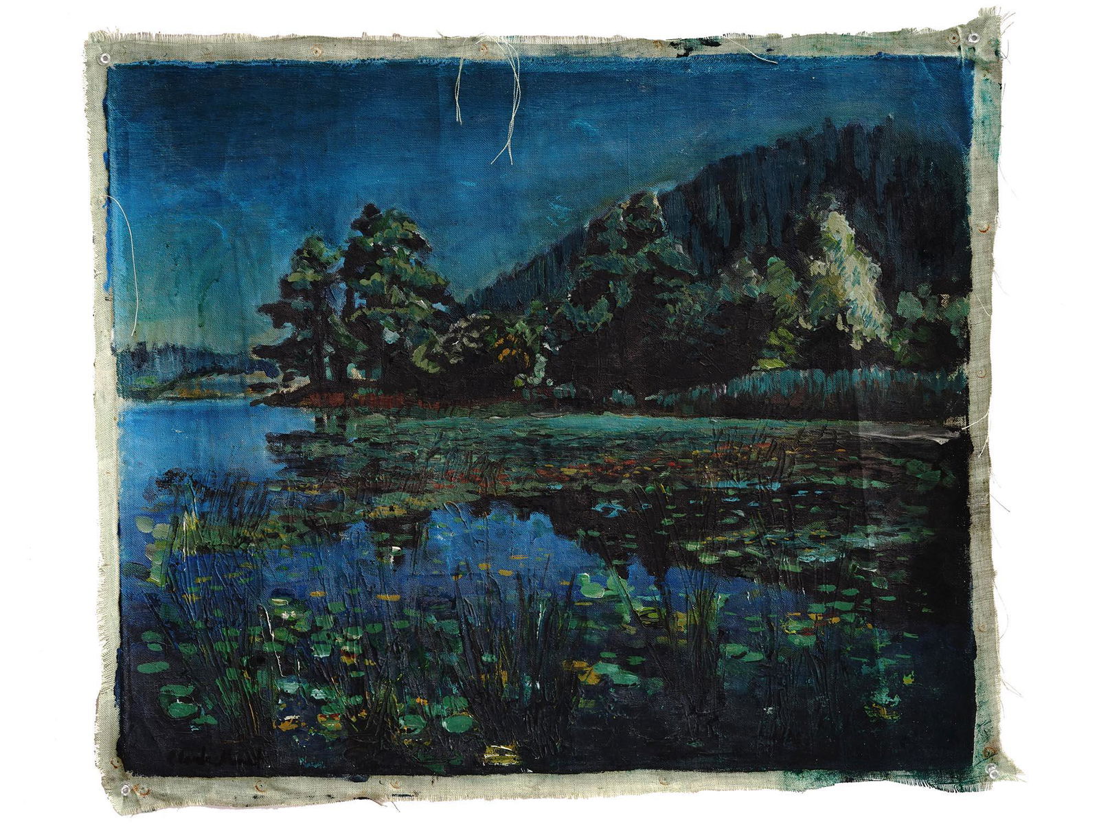 NIGHT LANDSCAPE OIL PAINTING AFTER CLAUDE MONET (1 of 4)