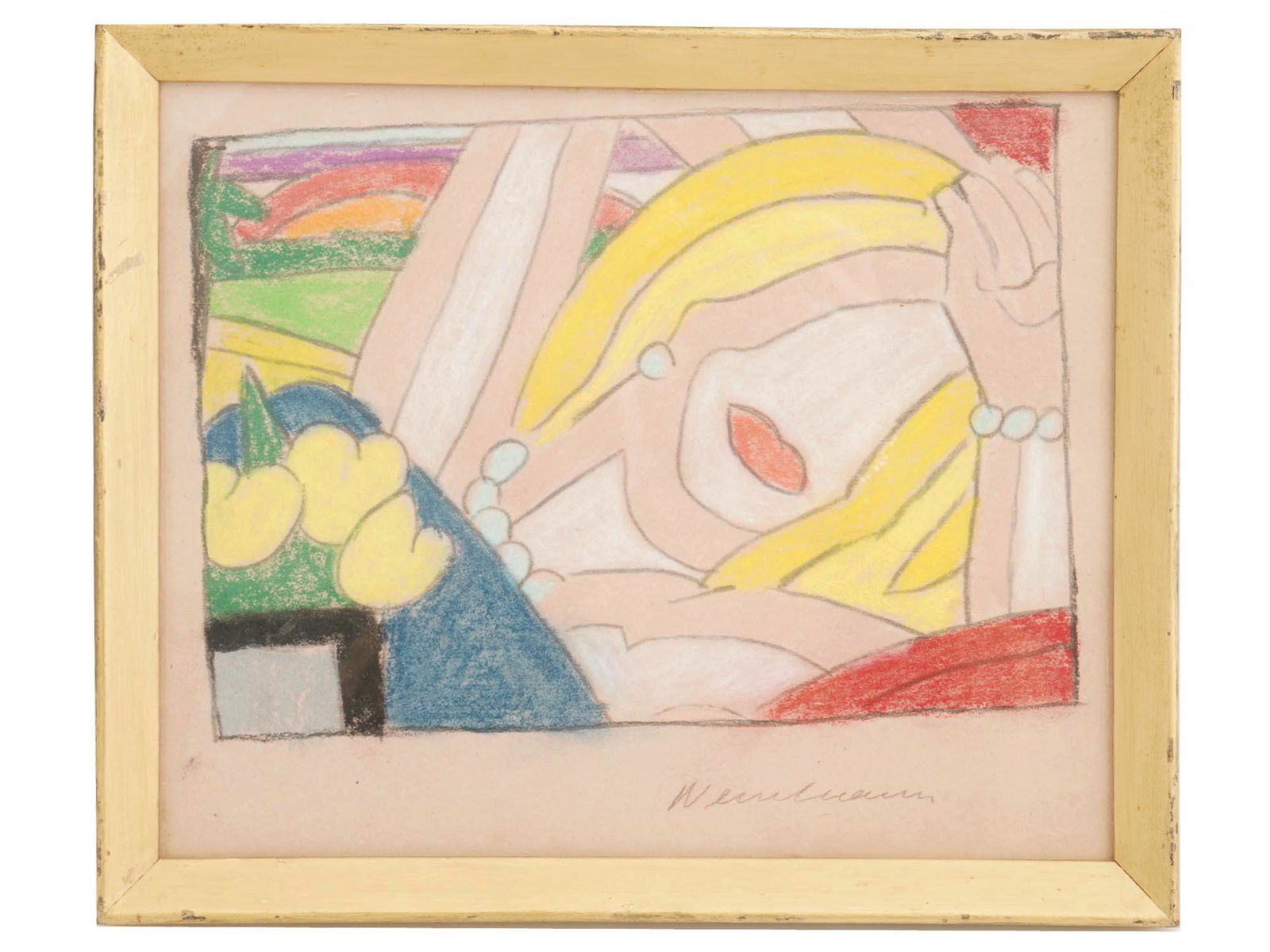 FEMALE PORTRAIT PASTEL PAINTING BY TOM WESSELMANN (1 of 5)