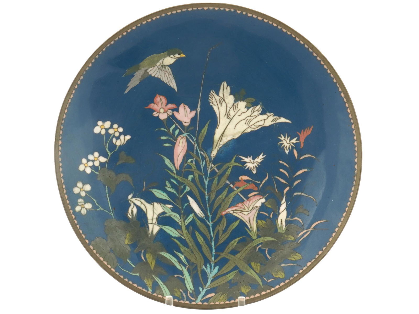 JAPANESE LATE MEIJI CLOISONNE ENAMEL DECOR PLATE (1 of 2)