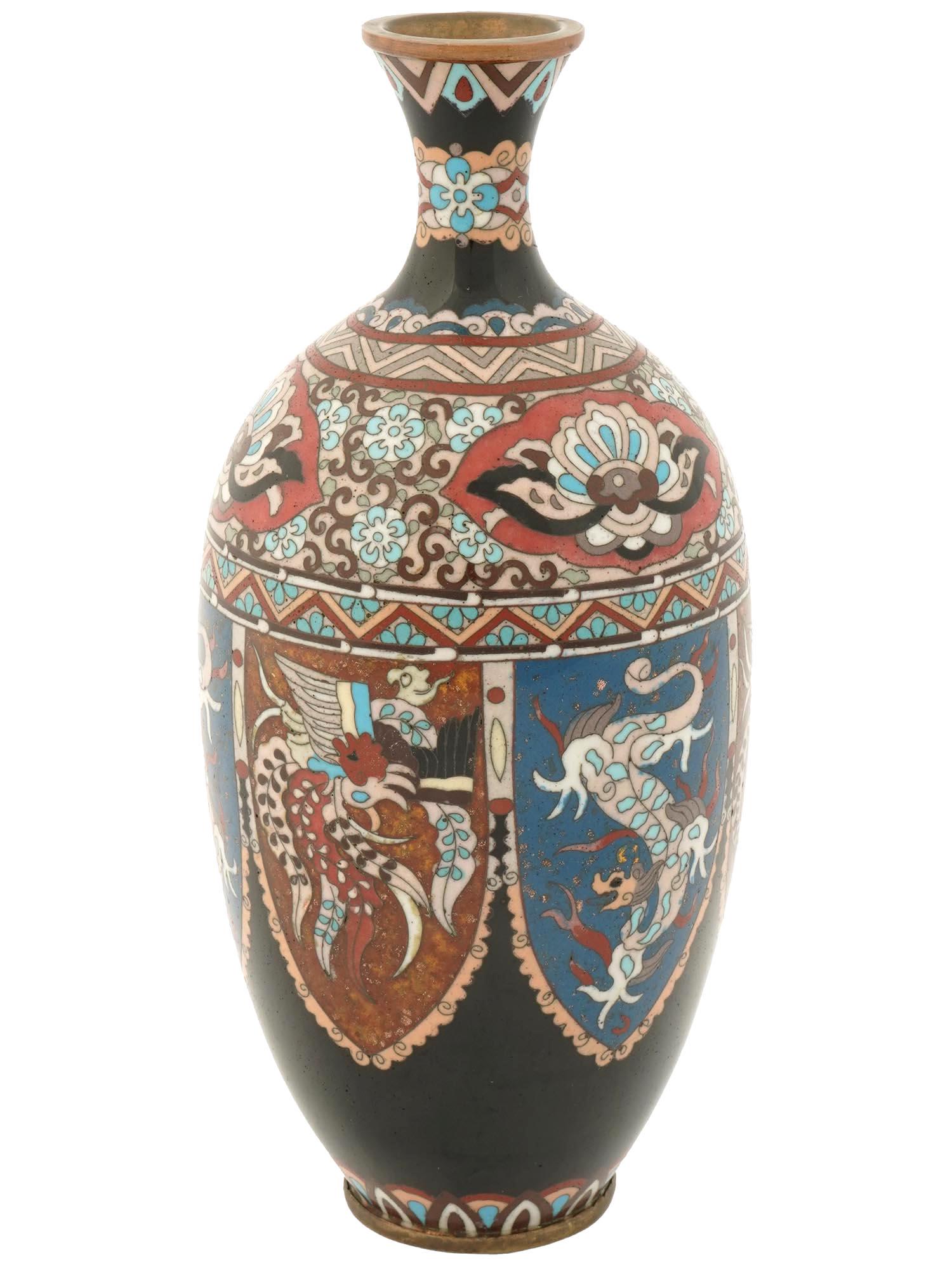 ANTIQUE MEIJI ERA JAPANESE CLOISONNE ENAMEL VASE (1 of 4)