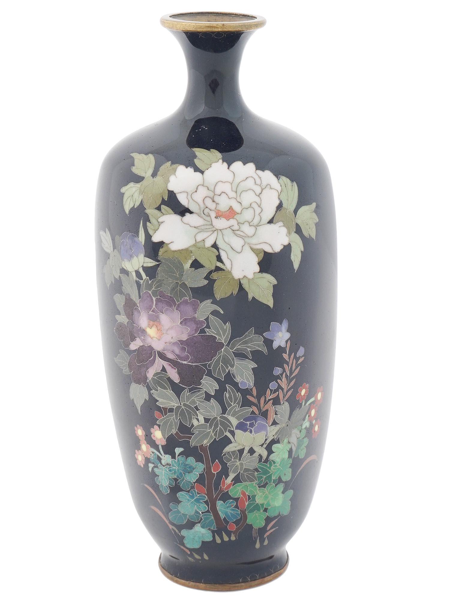 ANTIQUE MEIJI ERA JAPANESE CLOISONNE ENAMEL VASE (1 of 3)