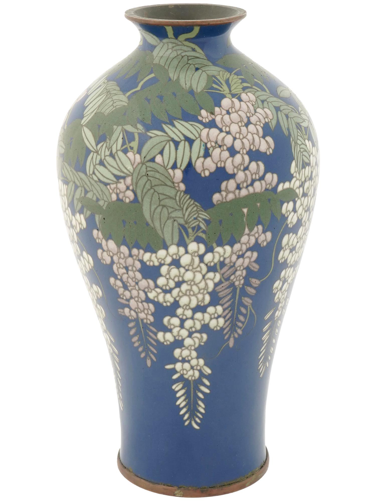 ANTIQUE MEIJI ERA JAPANESE CLOISONNE ENAMEL VASE (1 of 4)