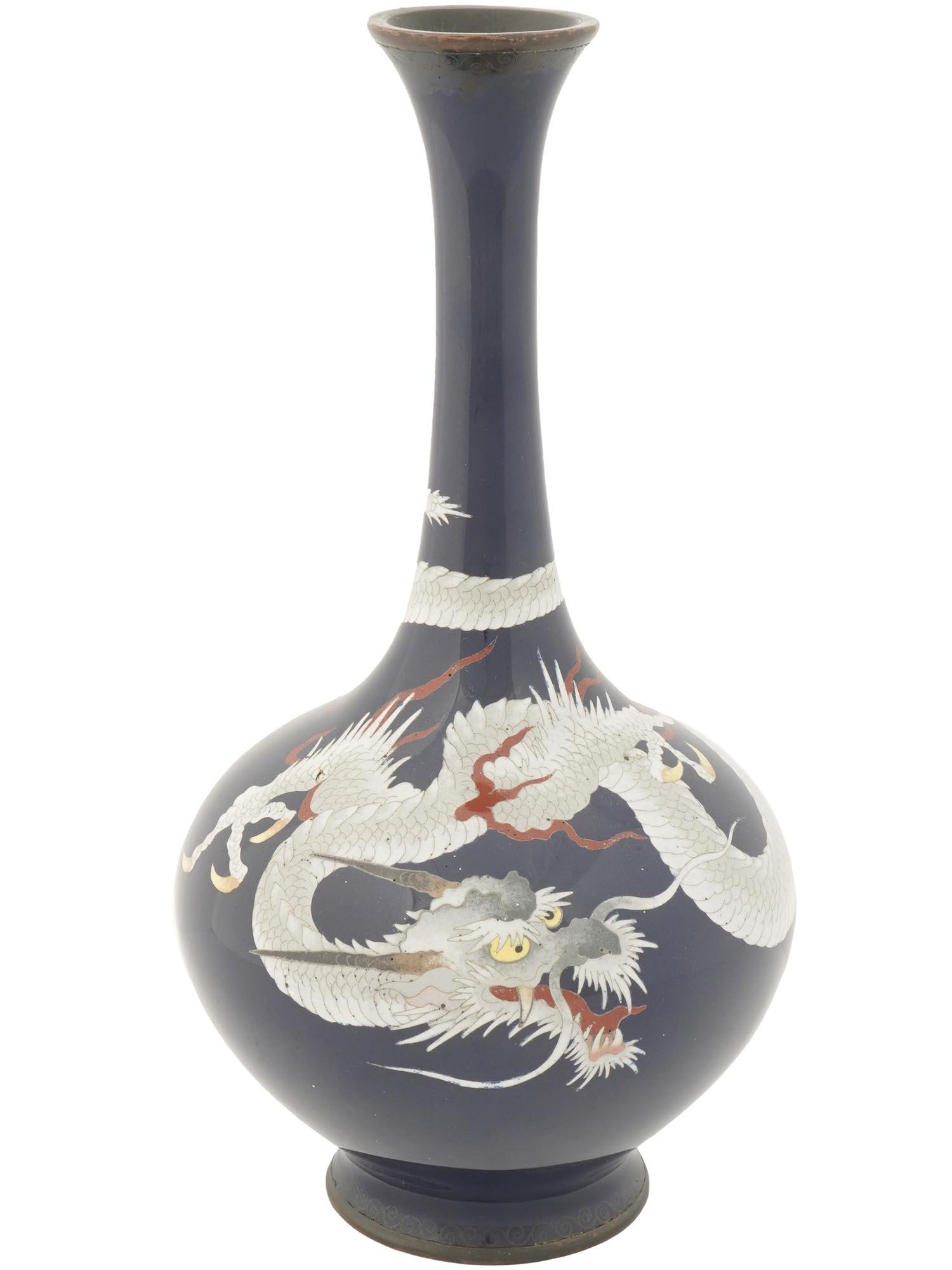 ANTIQUE MEIJI ERA JAPANESE CLOISONNE ENAMEL VASE (1 of 5)