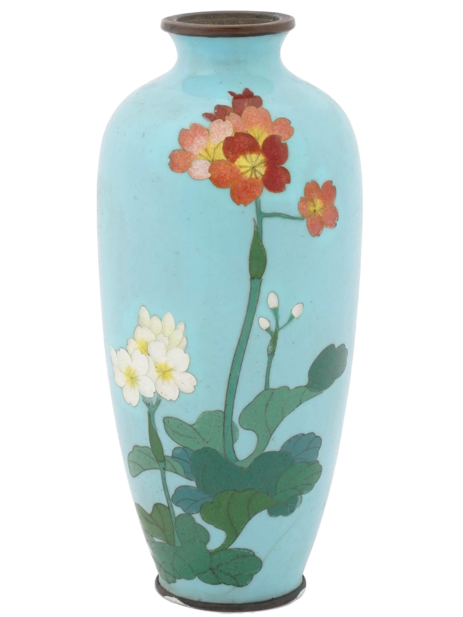 ANTIQUE JAPANESE MEIJI ERA CLOISONNE ENAMEL VASE (1 of 3)