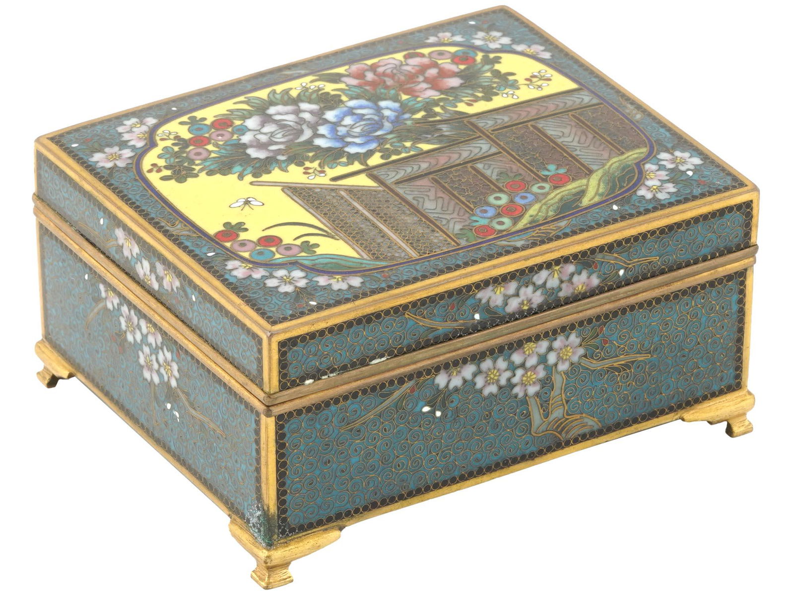 JAPANESE LATE MEIJI CLOISONNE ENAMEL TRINKET BOX (1 of 5)