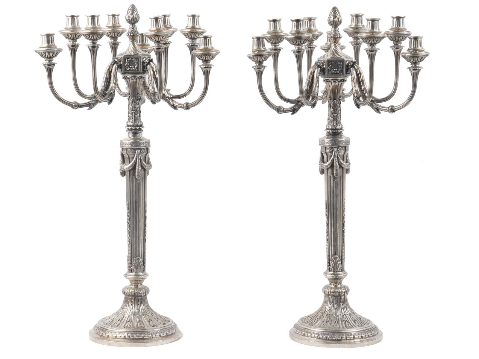 ANTIQUE GERMAN ART NOUVEAU SILVER CANDELABRAS (1 of 6)