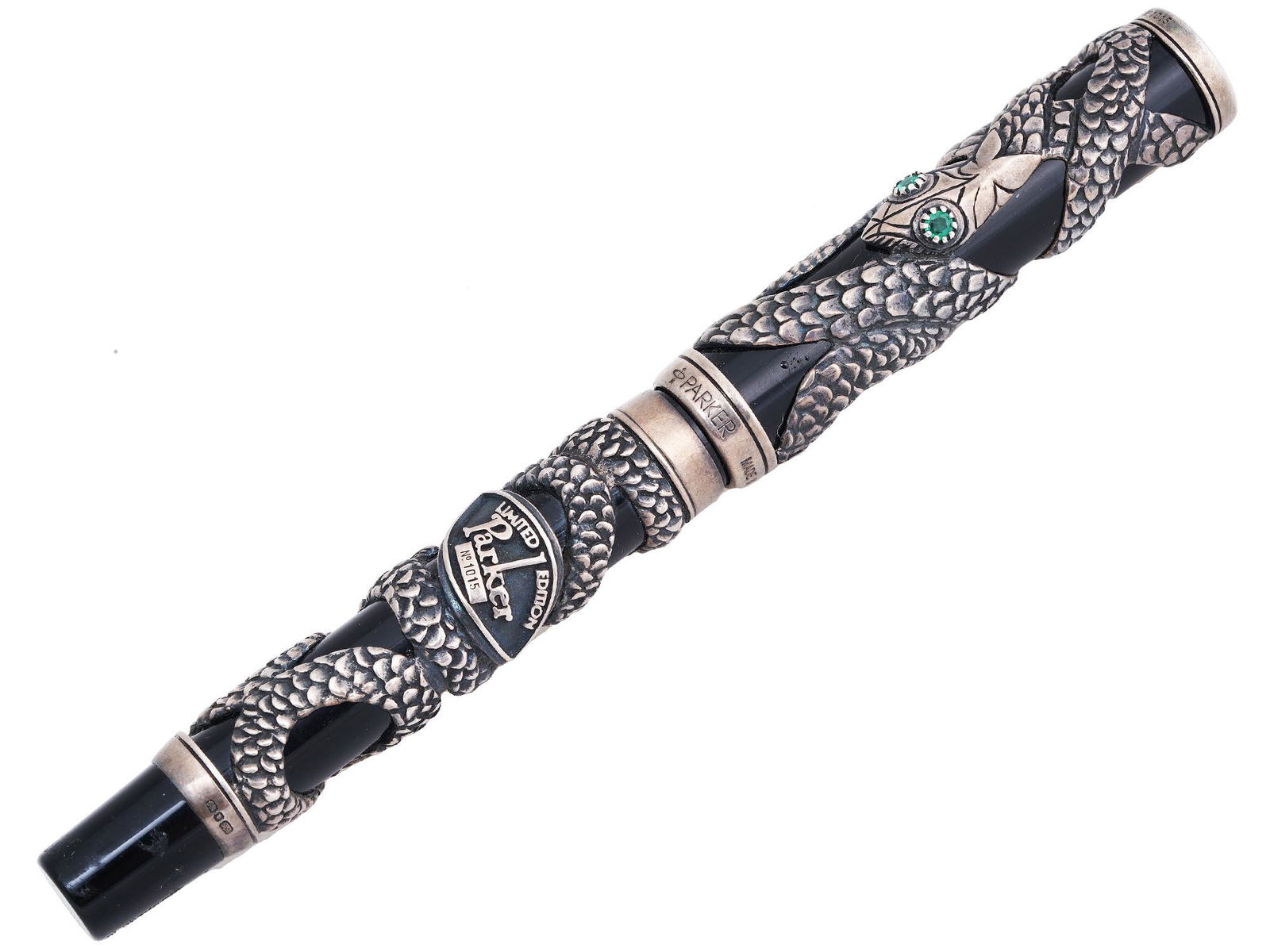 ENGLISH PARKER SNAKE SILVER AND GOLD FOUNTAIN PEN (1 of 9)
