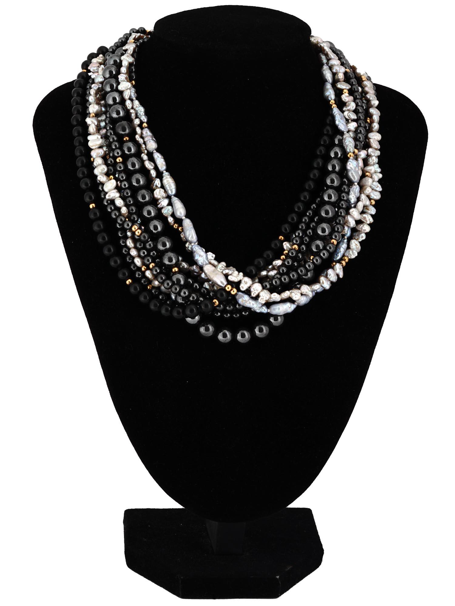 14K GOLD AND BAROQUE PEARLS MULTI LAYER NECKLACE (1 of 4)