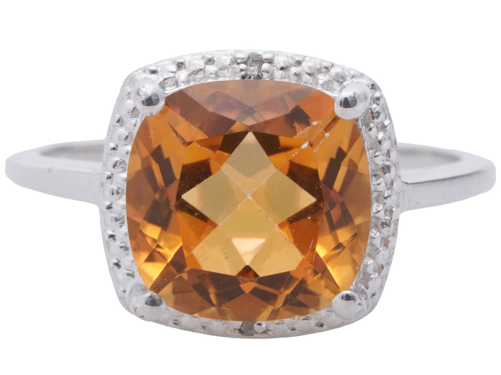 VINTAGE 925 STERLING SILVER AND CITRINE RING (1 of 5)