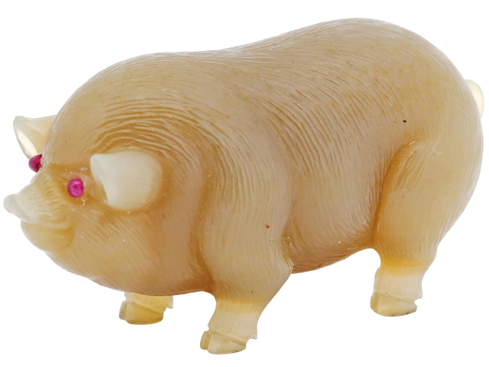 RUSSIAN CARVED AGATE FIGURINE OF A PIG (1 of 3)