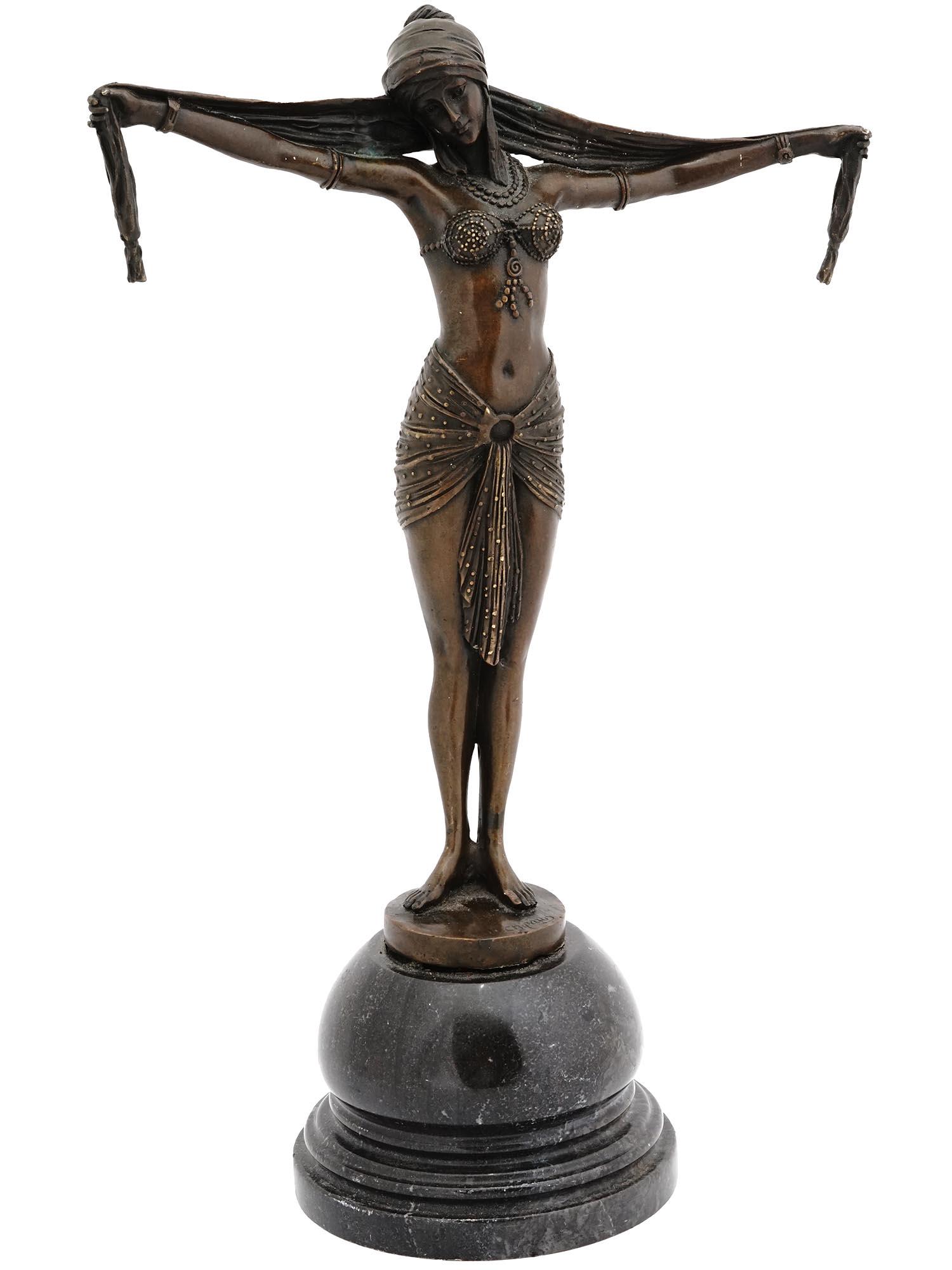 ART DECO FEMALE BRONZE STATUE BY DEMETRE CHIPARUS (1 of 4)