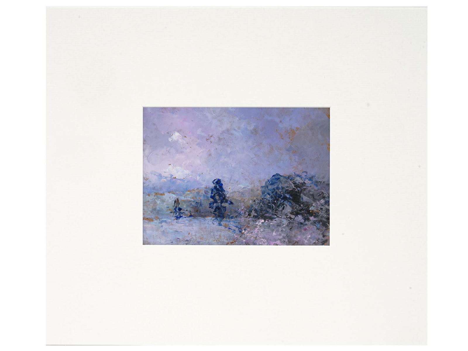 RUSSIAN LANDSCAPE OIL PAINTING BY NINA ZBANDUTO: Nina Zbanduto, Russian, 1894 to 1988, oil on board landscape painting depicting a forest view in the manner of impressionism. Unsigned. Matted. Circa the mid 20th century. Nina Zbanduto is a Russian a