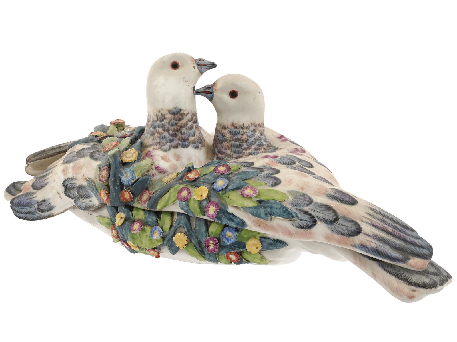 ANTIQUE BRITISH CHELSEA DOVE PORCELAIN SNUFF BOX (1 of 8)