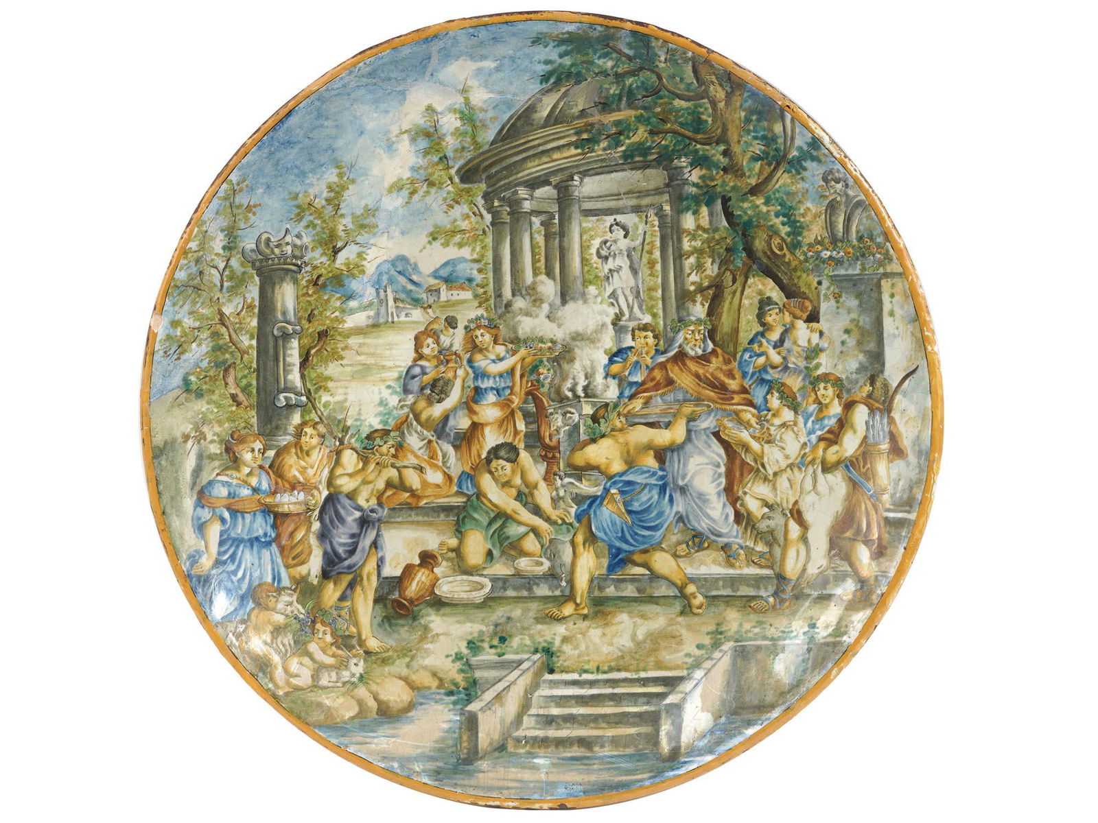LARGE 16TH C ITALIAN RENAISSANCE MAJOLICA PLATE (1 of 4)