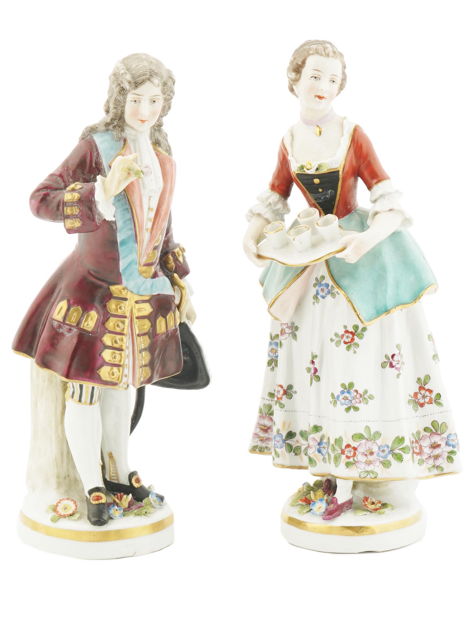 ANTIQUE GERMAN PORCELAIN GALLANT COUPLE FIGURINES (1 of 5)