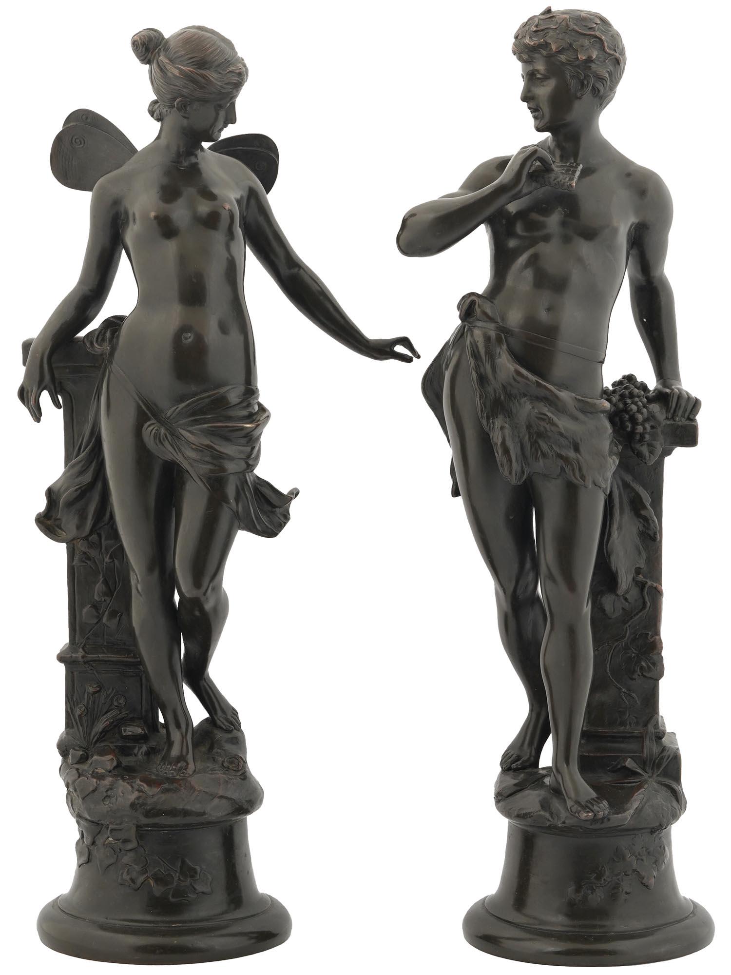 A. MAYER BRONZE CLAD SCULPTURES PSYCHE AND CUPID (1 of 9)