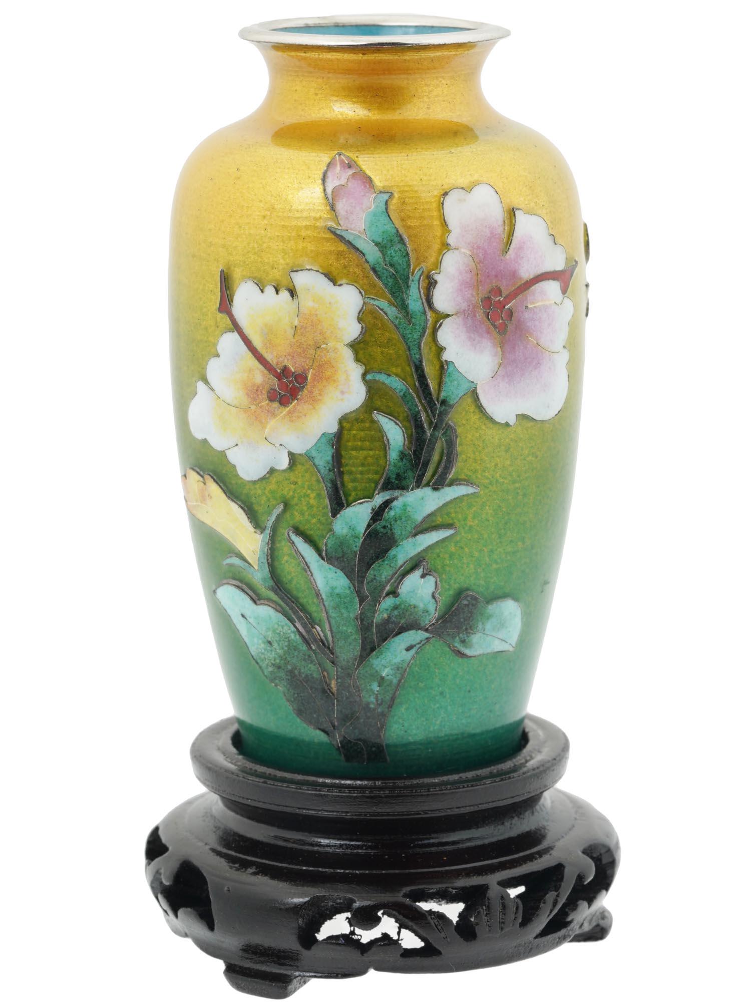 ANTIQUE MEIJI JAPANESE GINBARI CLOISONNE VASE (1 of 5)