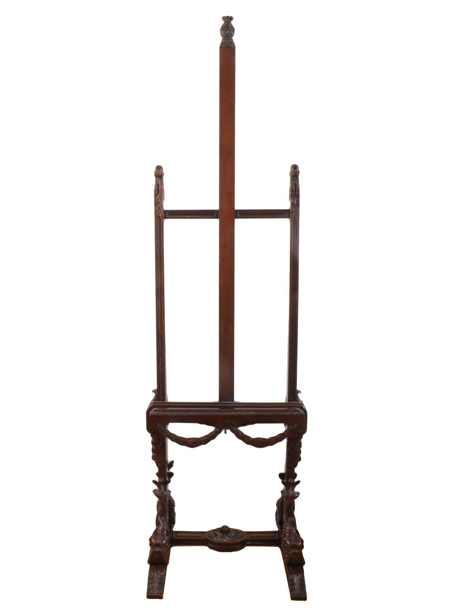 ANTIQUE FRENCH CARVED EASEL WITH DOLPHINS, C 1870 (1 of 11)
