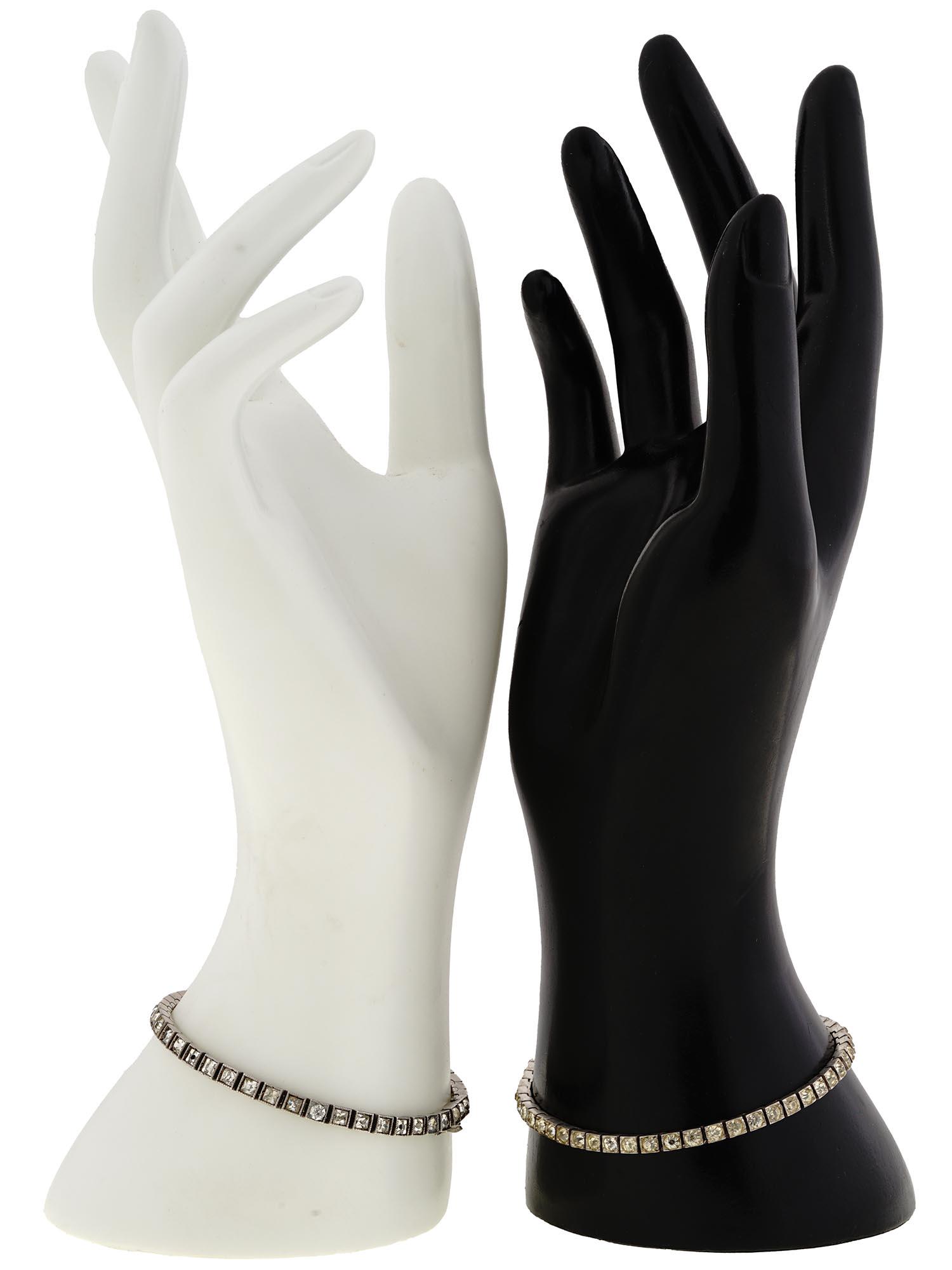 ANTIQUE STERLING SILVER DIAMOND TENNIS BRACELETS (1 of 3)