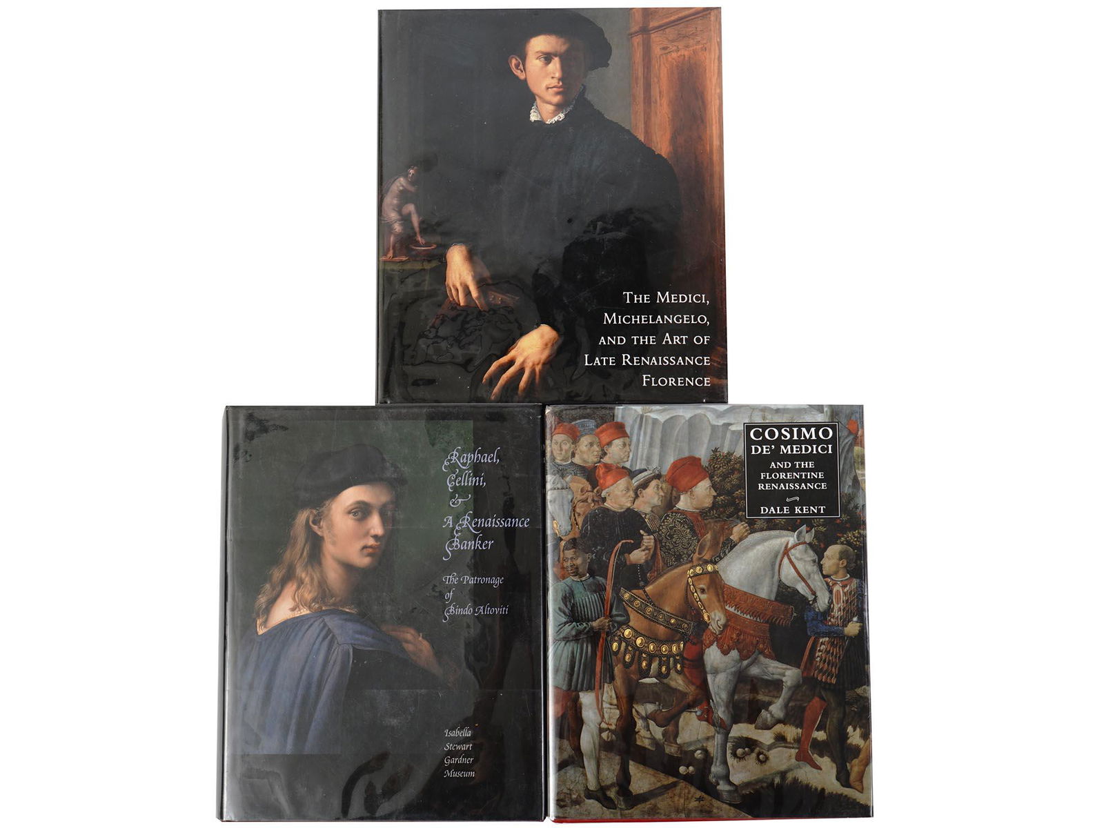 ITALIAN RENAISSANCE PAINTING BOOKS AND ART ALBUMS: A collection of three books and albums on Italian Renaissance art. Raphael, Cellini, and a Renaissance Banker: The Patronage of Bindo Altoviti edited by Chong Alan, Donatella Pegazzano, Dimitrios Ziko