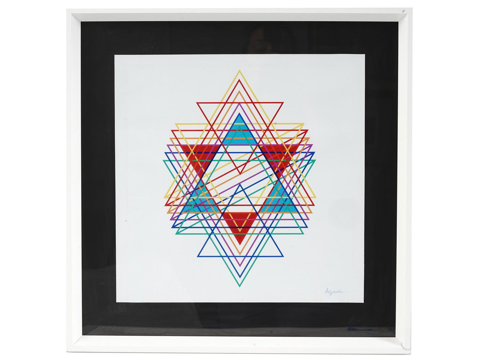 JUDAICA STAR OF DAVID SILK PRINT BY YAACOV AGAM (1 of 4)
