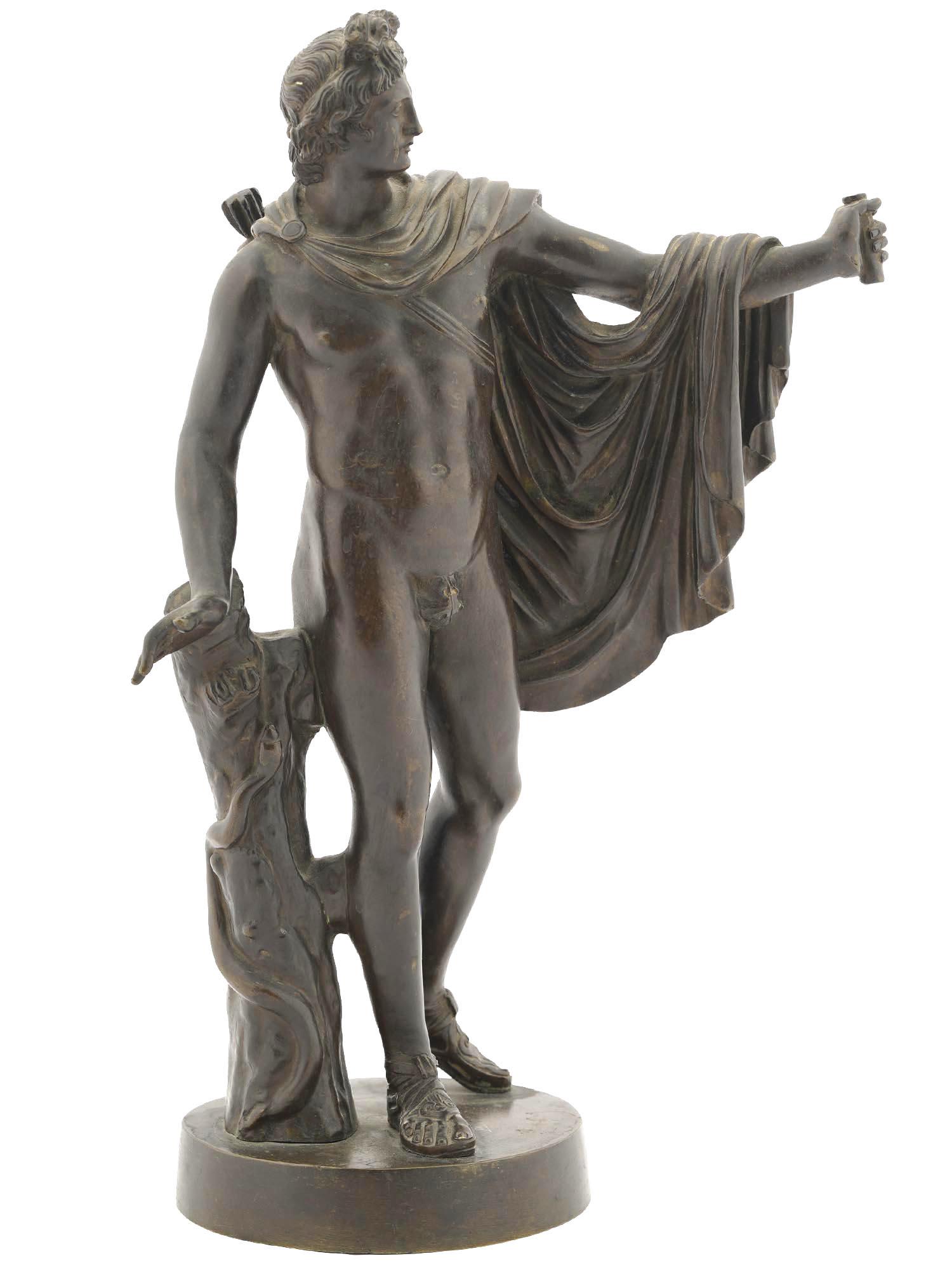 GRAND TOUR BRONZE SCULPTURE OF APOLLO BELVEDERE (1 of 5)