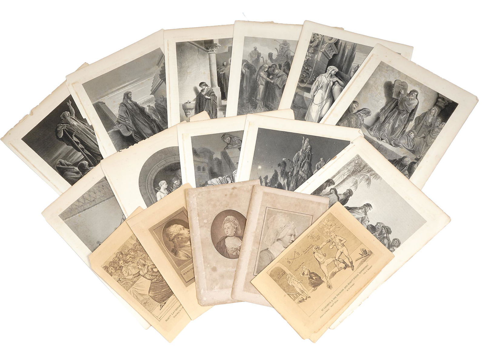 ANTIQUE 18TH C CHEVALIER D EON PORTRAIT ETCHINGS (1 of 12)