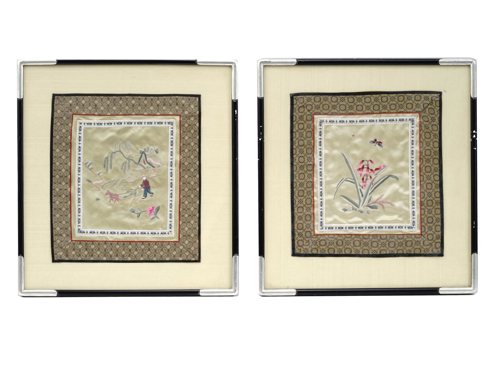 VINTAGE CHINESE EMBROIDERY TEXTILE PICTURES (1 of 4)