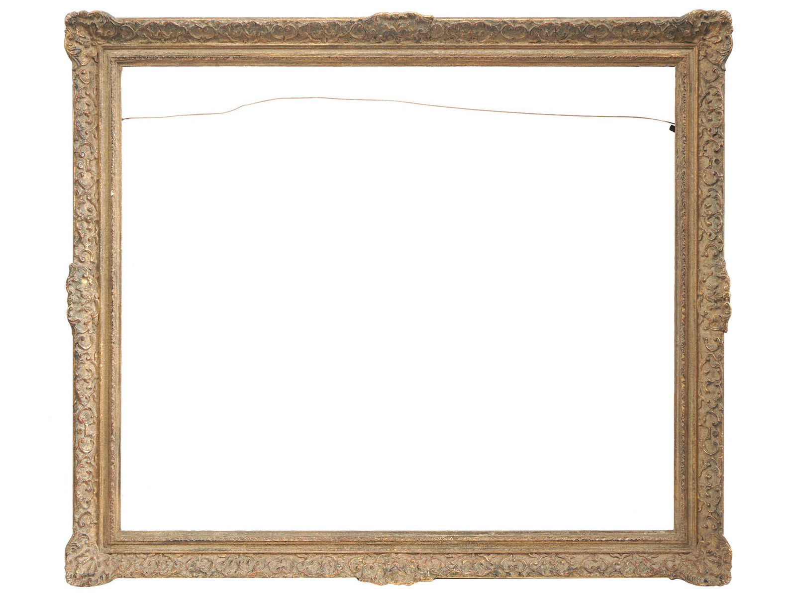 ANTIQUE FRENCH CARVED WOOD AND GILT PICTURE FRAME (1 of 2)