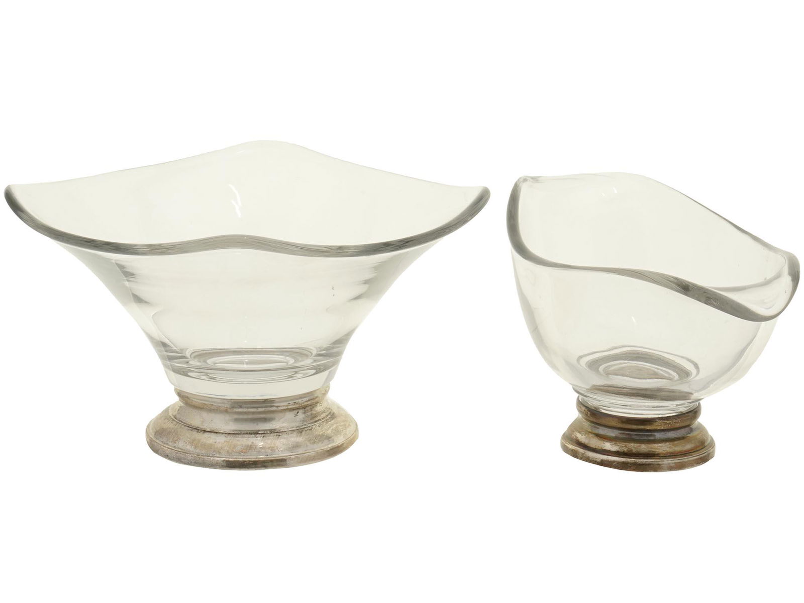 AMERICAN STERLING SILVER AND CRYSTAL GRAVY BOATS (1 of 3)