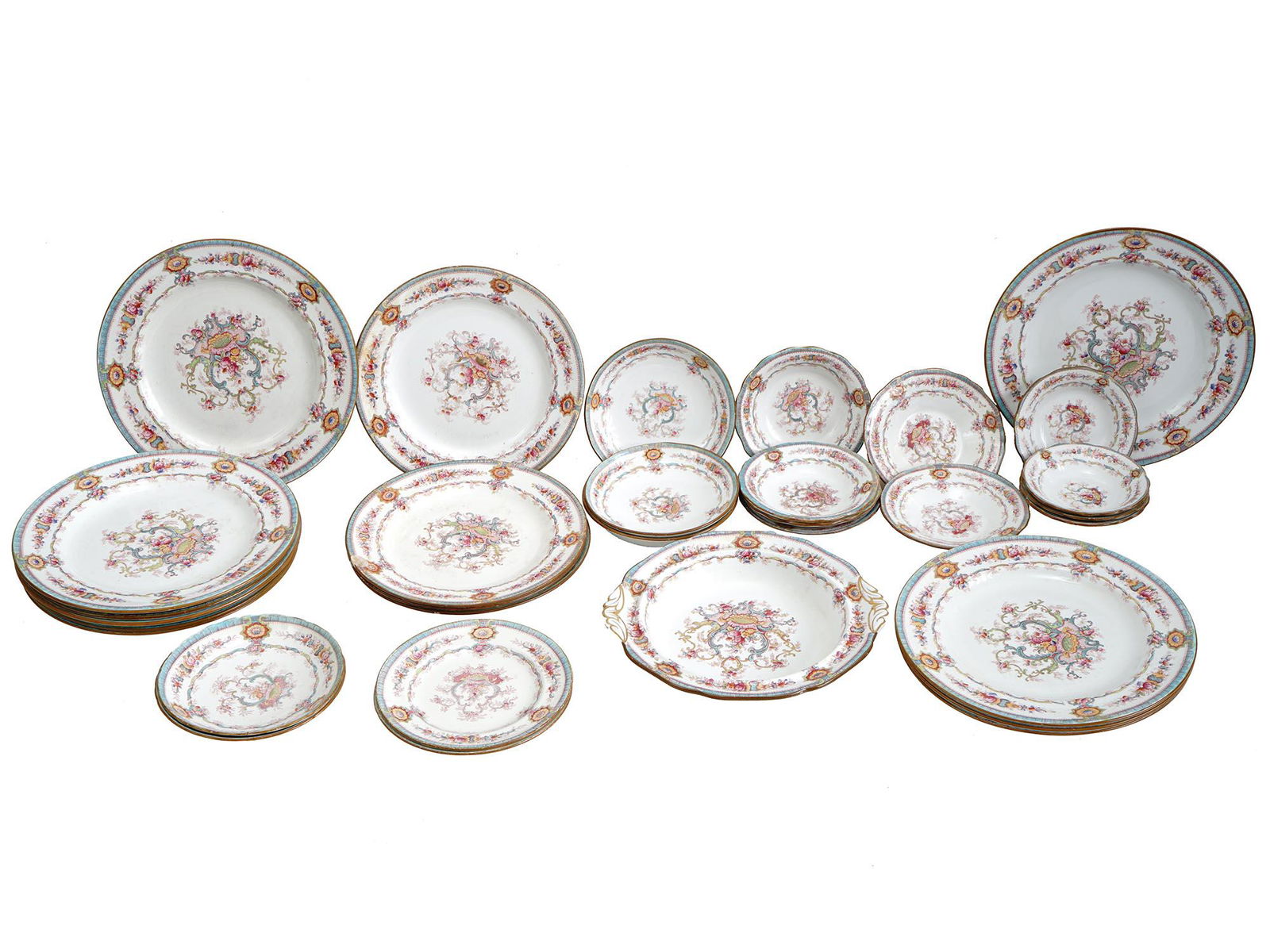 VINTAGE ENGLISH ROYAL CAULDON PORCELAIN DISH SET (1 of 4)