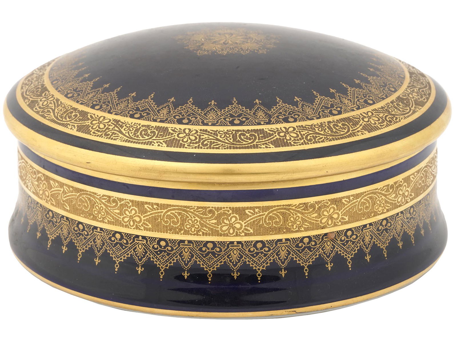 VINTAGE FRENCH LIMOGES ROUND PORCELAIN BOX (1 of 5)