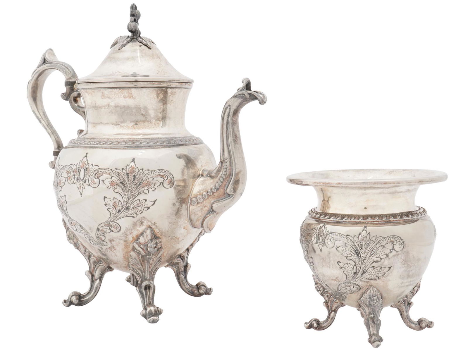 ANTIQUE HENRY WILKINSON SILVER PLATED TEA SERVICE (1 of 6)