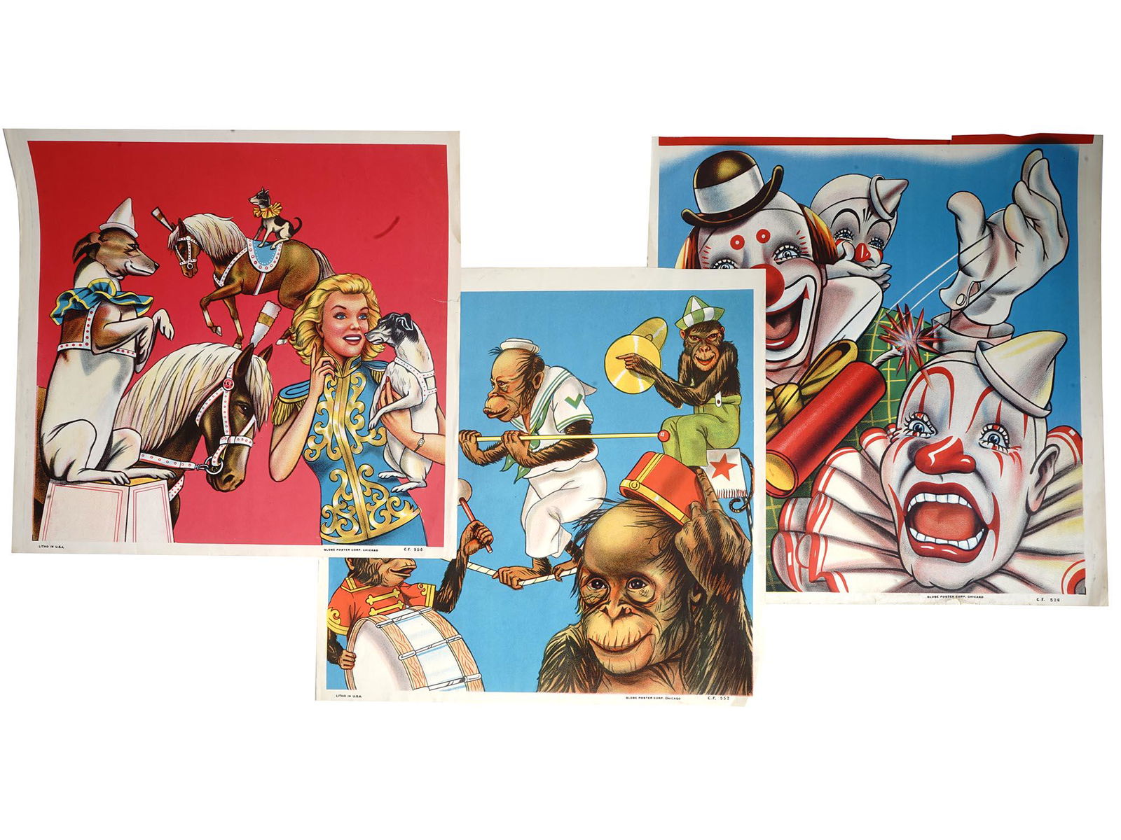 VINTAGE AMERICAN CIRCUS LITHOGRAPH POSTER CUT OFF (1 of 6)