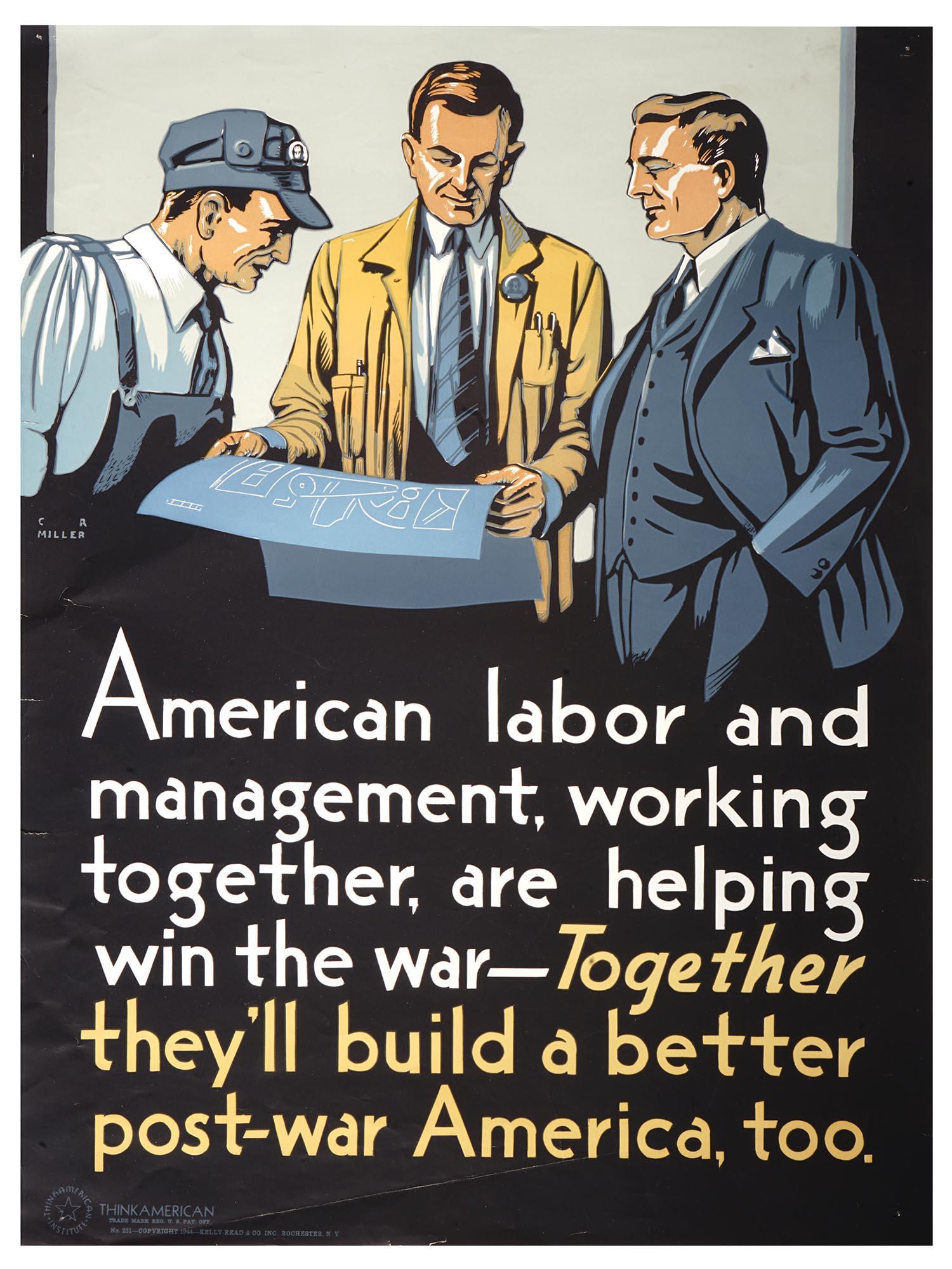 VINTAGE 1944 WWII AMERICAN PROPAGANDA POSTER (1 of 5)