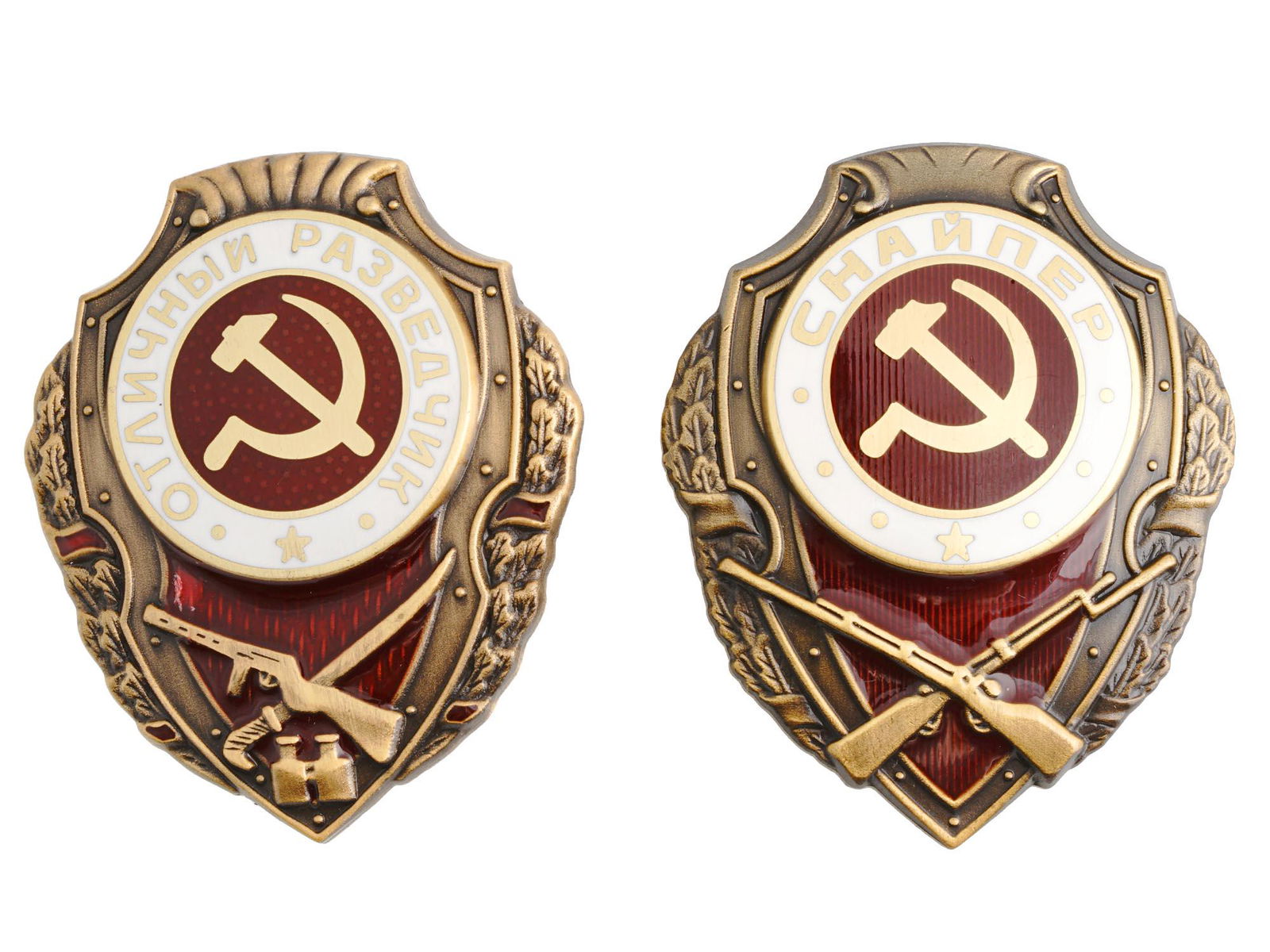 SOVIET ARMY ENAMEL BADGES FOR DISTINCTION (1 of 3)