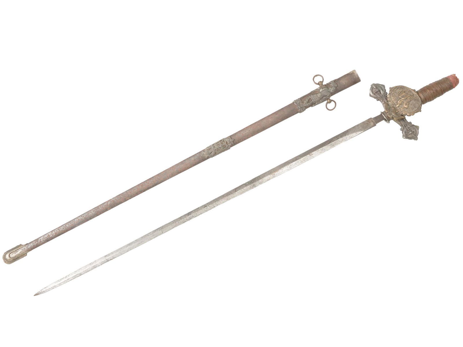 ANTIQUE MASONIC CEREMONIAL SWORD IN A BOX C. 1860 (1 of 10)