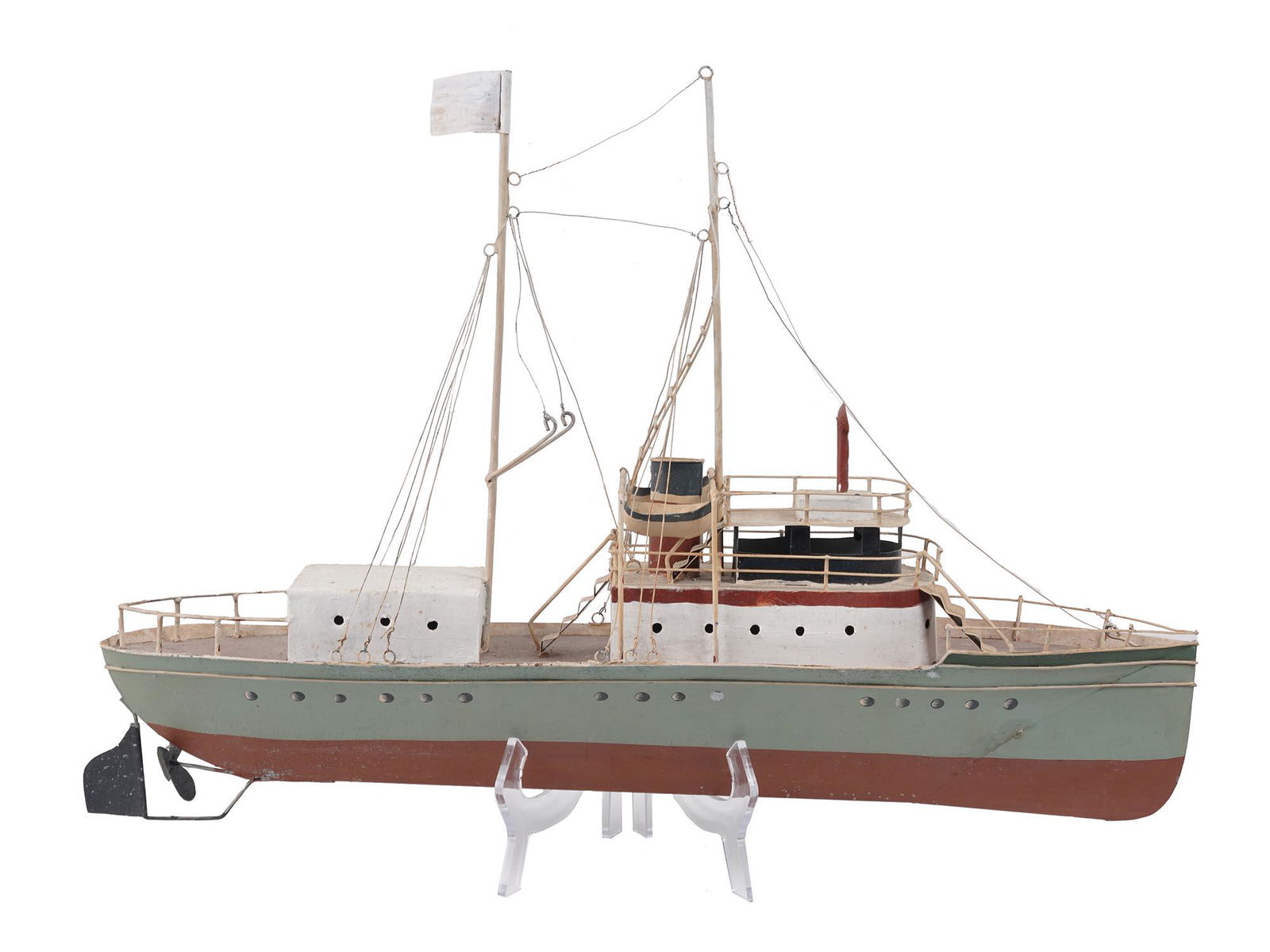 VINTAGE MINIATURE METAL SHIP LAUNCH MODEL TOY (1 of 7)