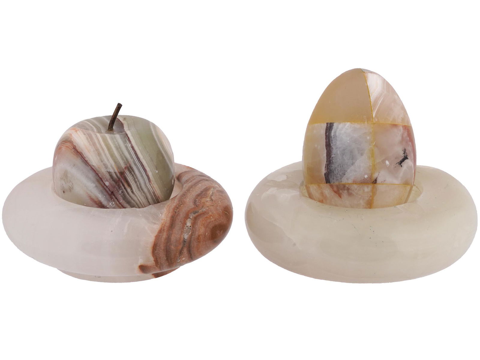 VINTAGE CARVED JADE APPLE AND EGG PAPERWEIGHTS (1 of 5)