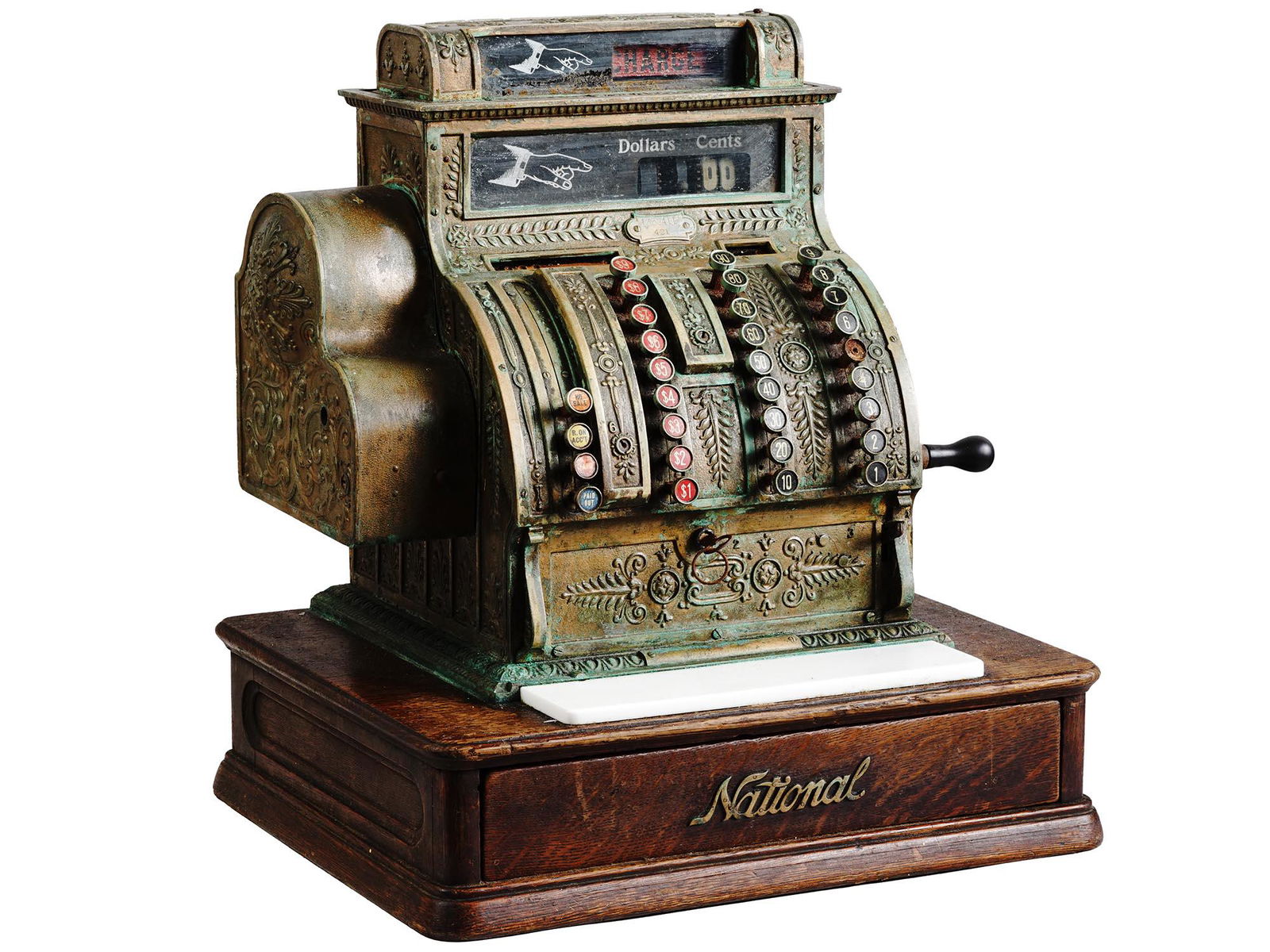 ANTIQUE AMERICAN NATIONAL CASH REGISTER MODEL 421 (1 of 5)