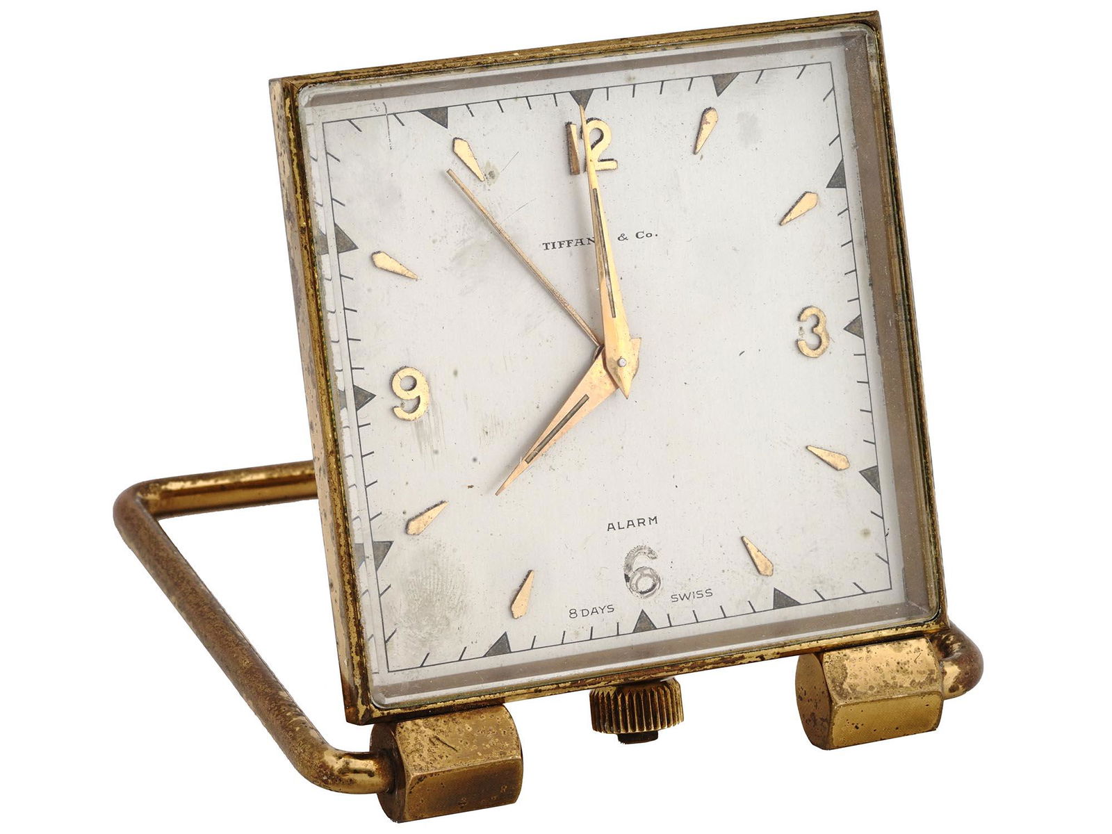 MID CENT GILT BRASS ALARM CLOCK BY TIFFANY AND CO (1 of 4)