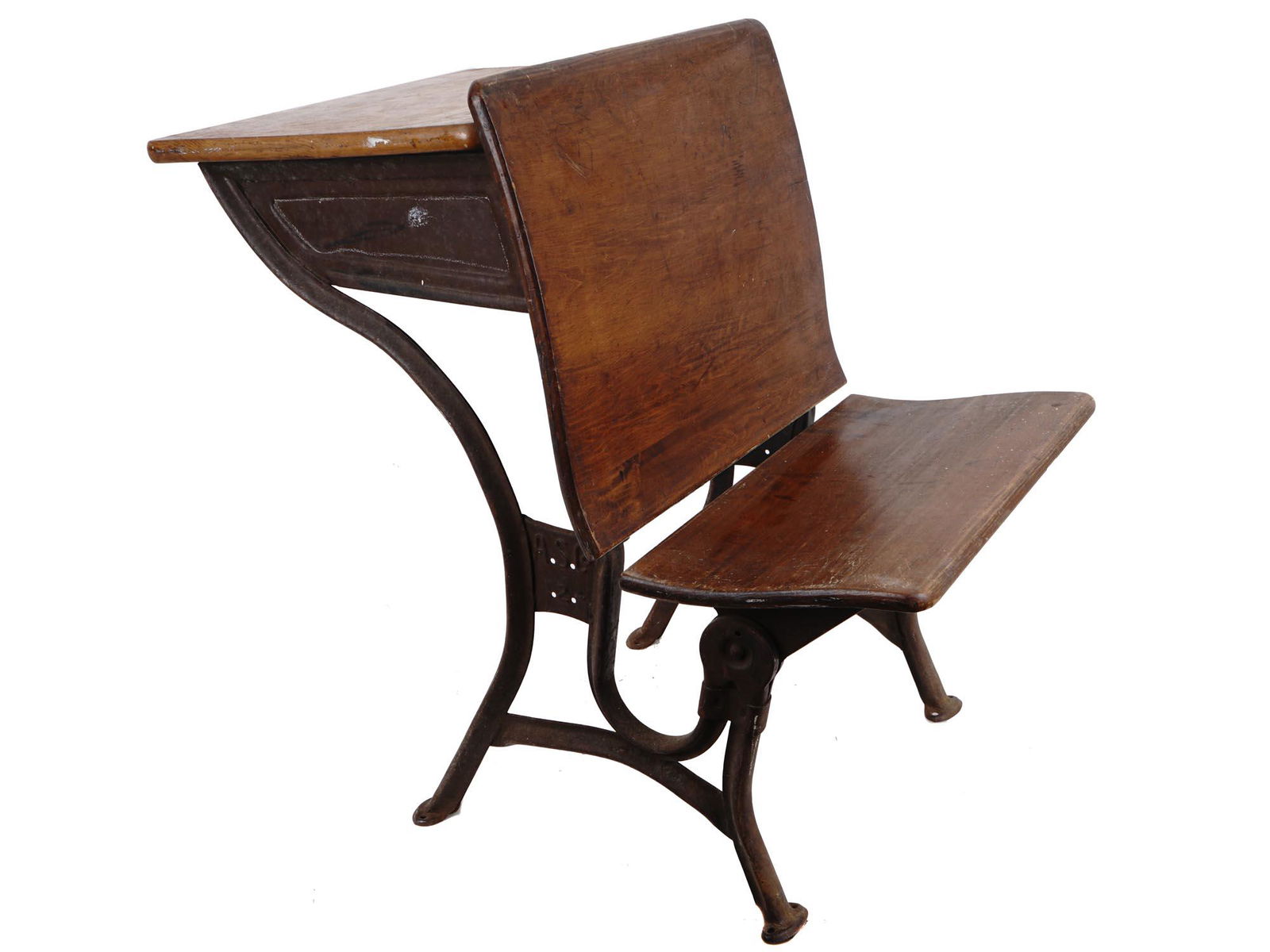 ANTIQUE AMERICAN EARLY 20 C. A.S. CO SCHOOL DESK (1 of 8)