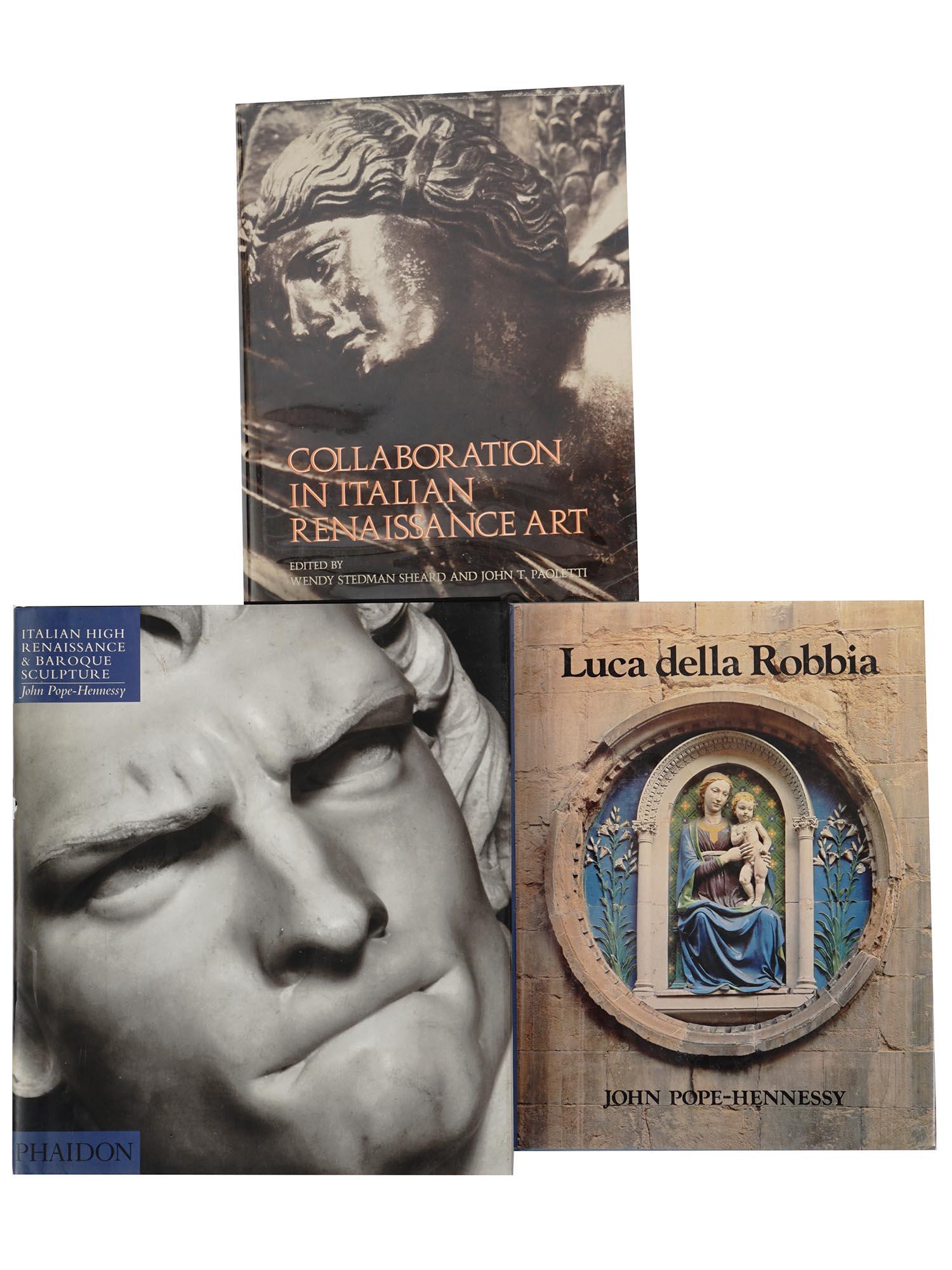 BOOKS ON ITALIAN RENAISSANCE AND BAROQUE ART: Three art books and albums on Italian Renaissance and Baroque art. Collaboration in Italian Renaissance Art by Wendy Stedman Sheard and John T. Paoletti, published by Yale University Press, 1978. Luca