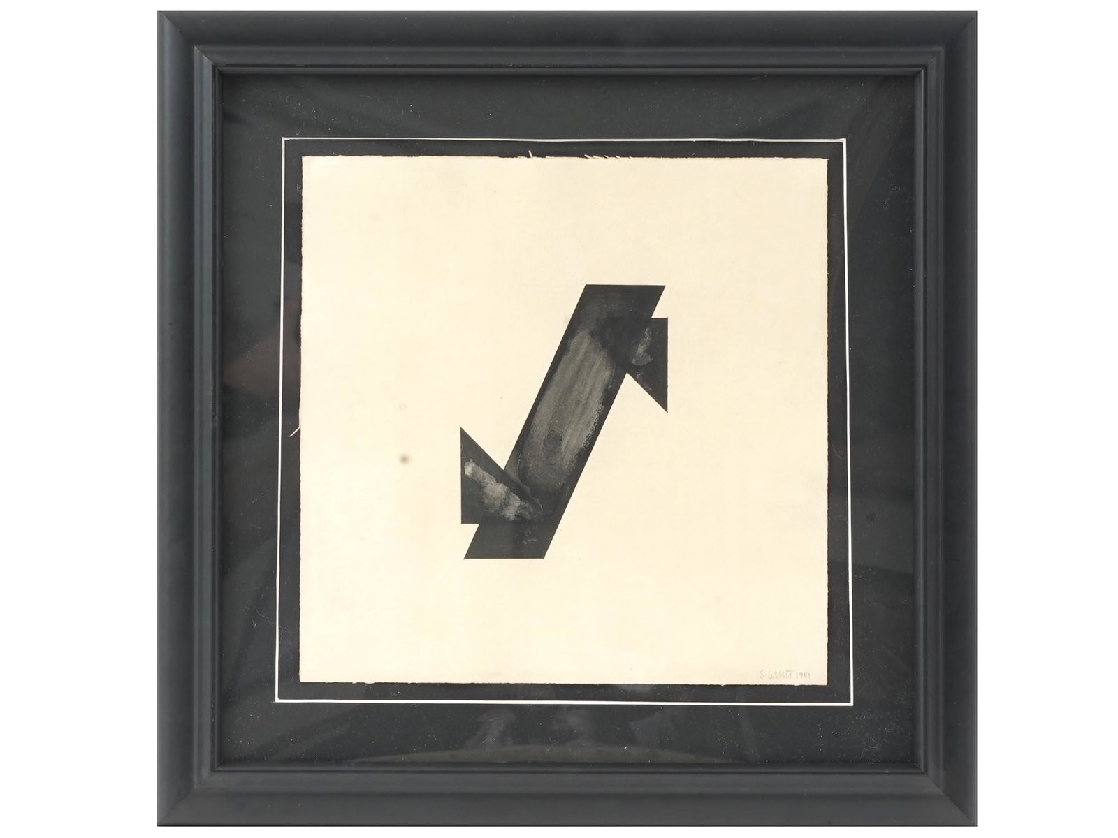 AMERICAN WATERCOLOR PAINTING BY SOL LEWITT FRAMED (1 of 5)