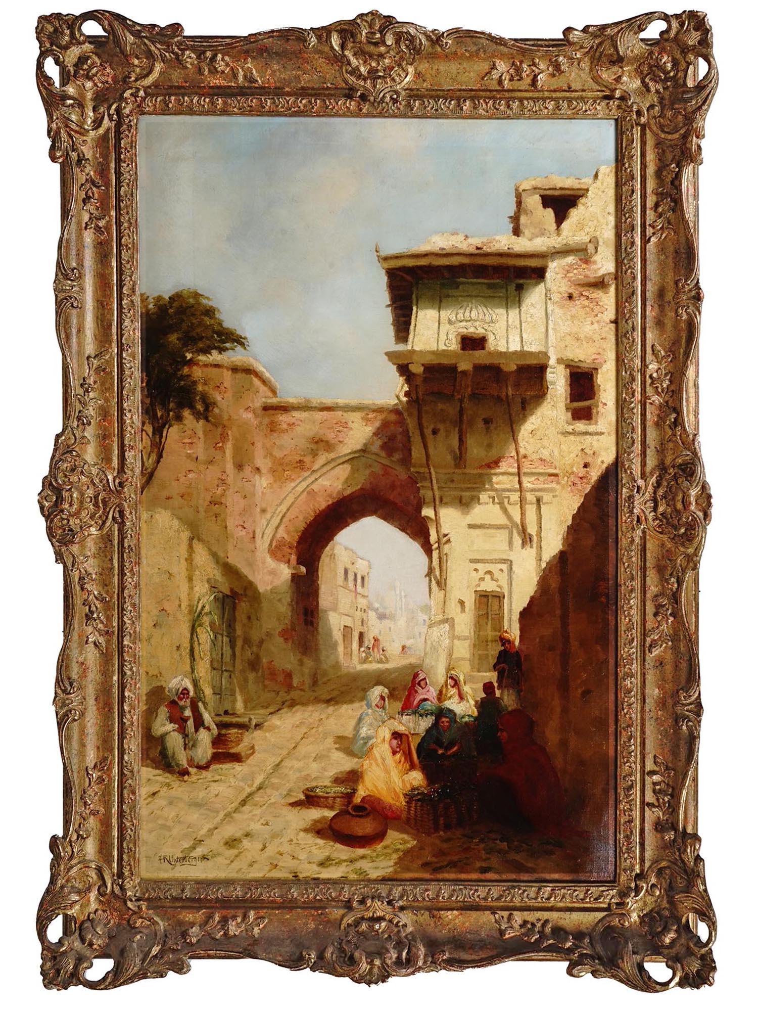 19TH C ORIENTAL OIL PAINTING BY FRANZ UNTERBERGER (1 of 7)